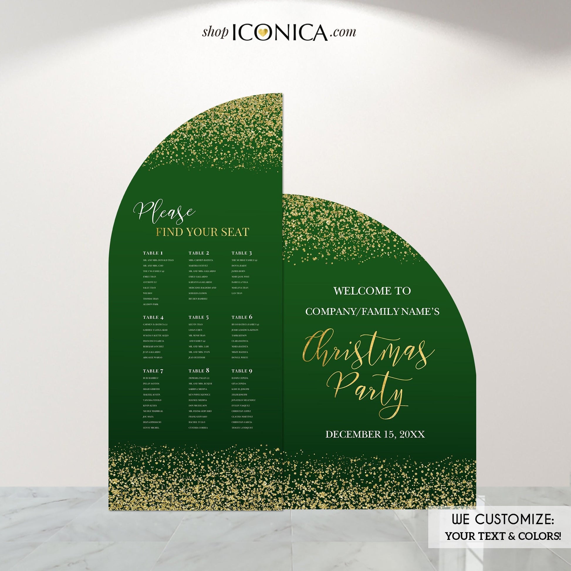 Arch Seating Chart Sign, Christmas Party, Wedding Welcome Sign
