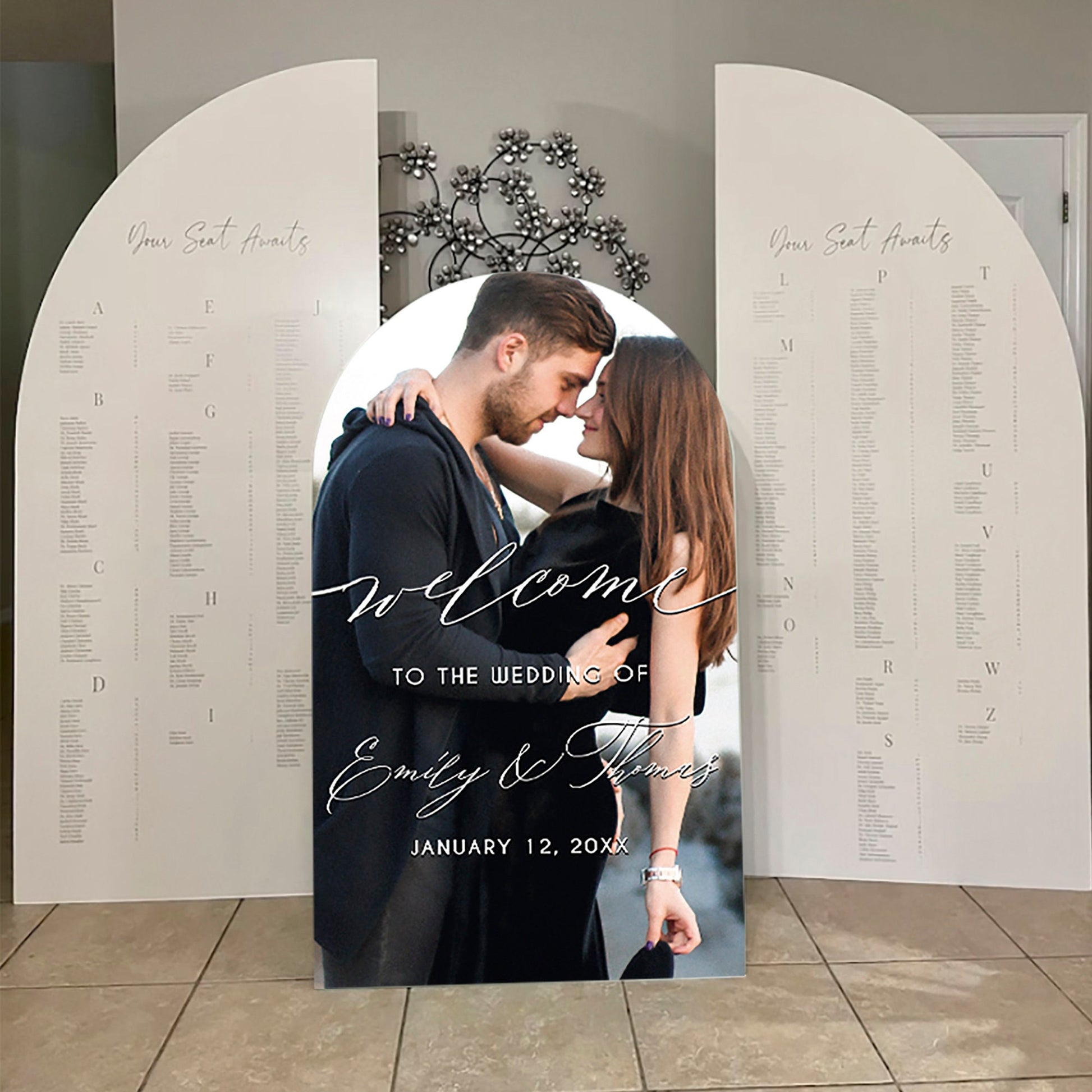 Arch Wedding Seating Chart, Custom Foam Board Panel