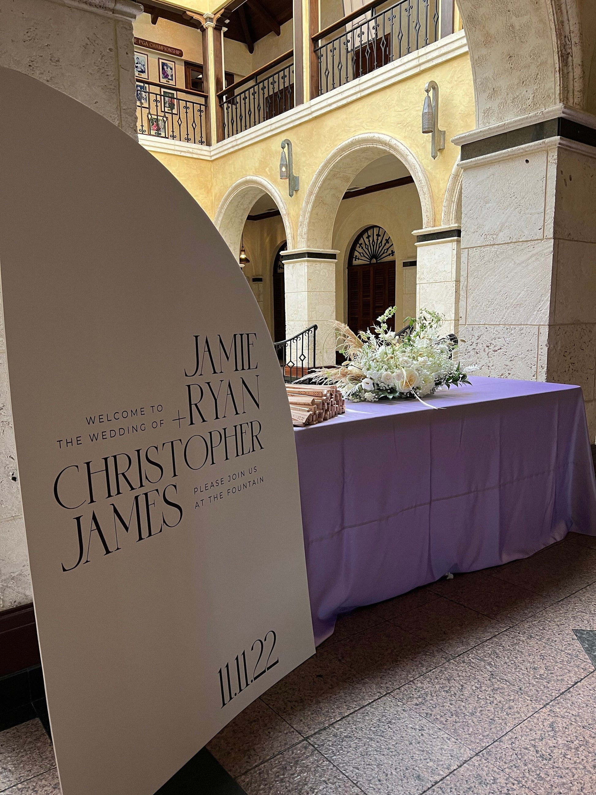 Arched Wedding Seating Chart Sign, Modern Welcome Sign on Foam Board