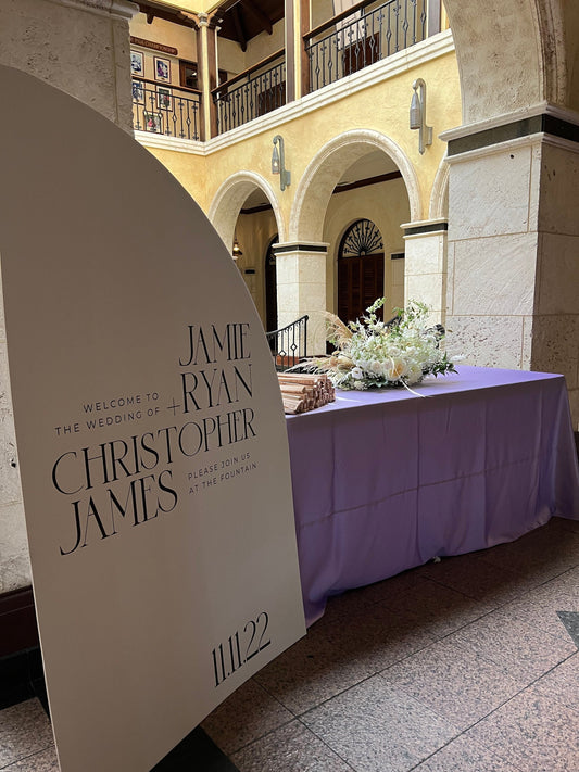 Arched Wedding Seating Chart Sign, Modern Welcome Sign on Foam Board