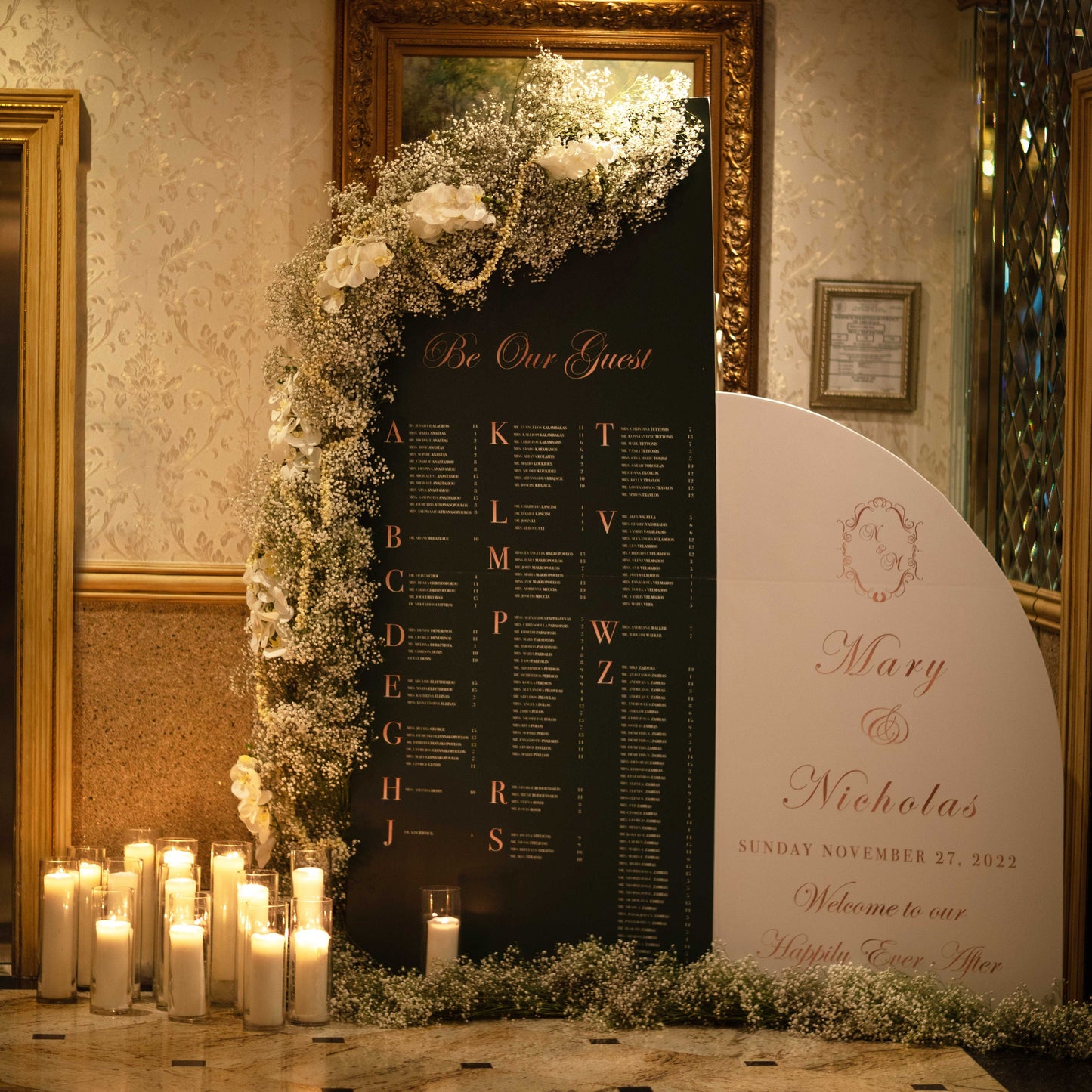 Arch Wedding Seating Chart, Custom Foam Board Sign with Easel