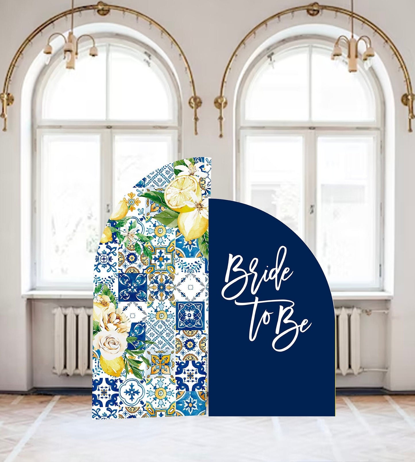 Amalfi Lemon Bridal Shower Arch Sign: Custom Foam Board Decor