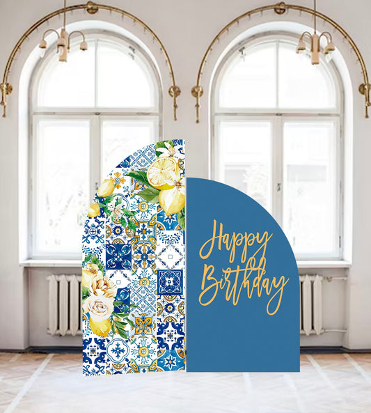 Tuscan Lemon Arch Backdrop, Custom Event Sign, Lightweight Foam Board