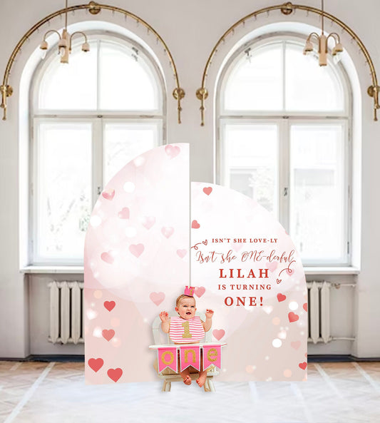 Valentines First Birthday Arch Backdrop, Custom ONEderful Sign