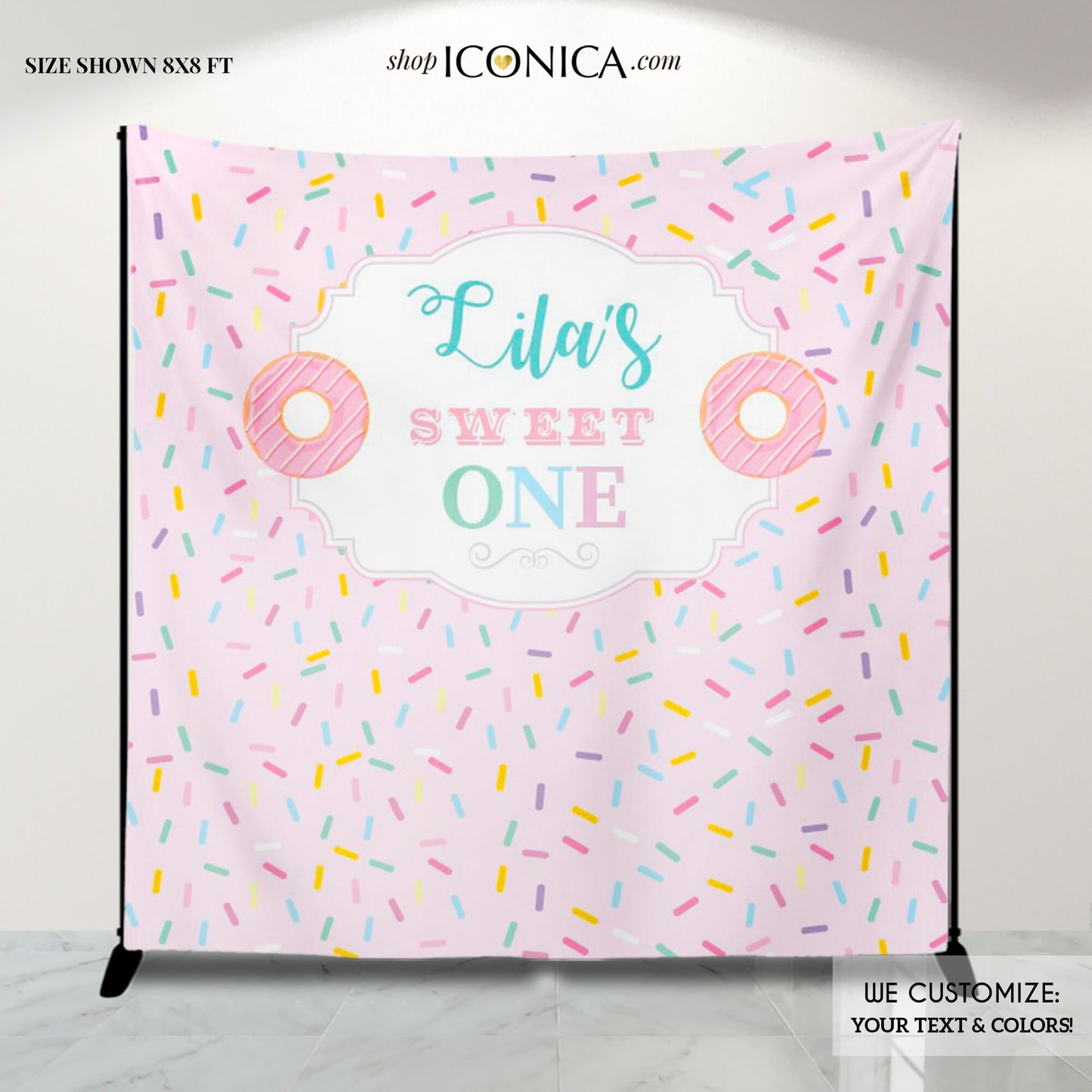 Donut 1st Birthday Backdrop, Sprinkles Party Decor