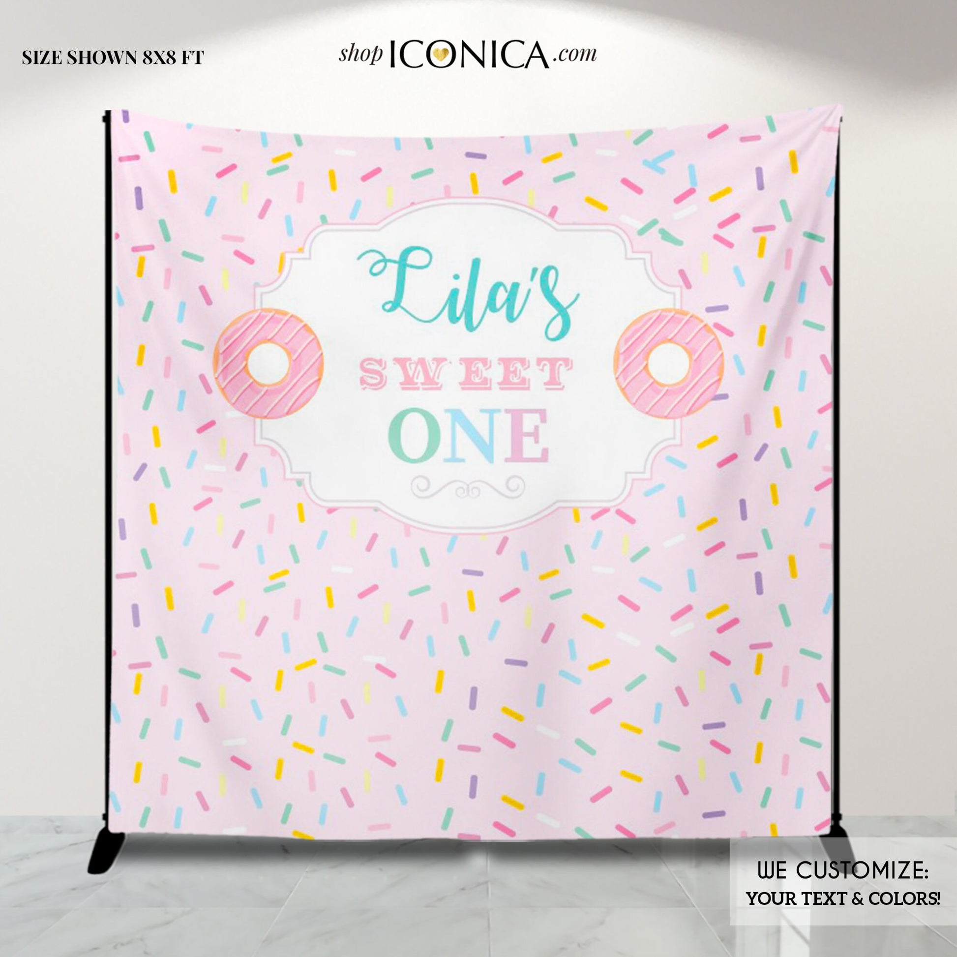 Donut 1st Birthday Backdrop, Sprinkles Party Decor