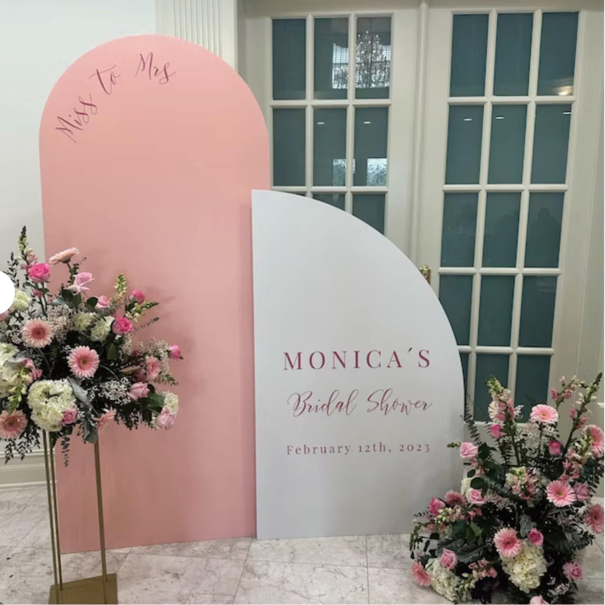Arched Bridal Shower Backdrop Sign, Engagement Photo Prop