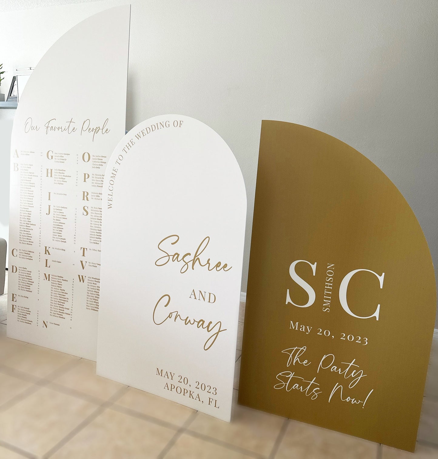 Arched Wedding Seating Chart Sign, Foam Board Decor