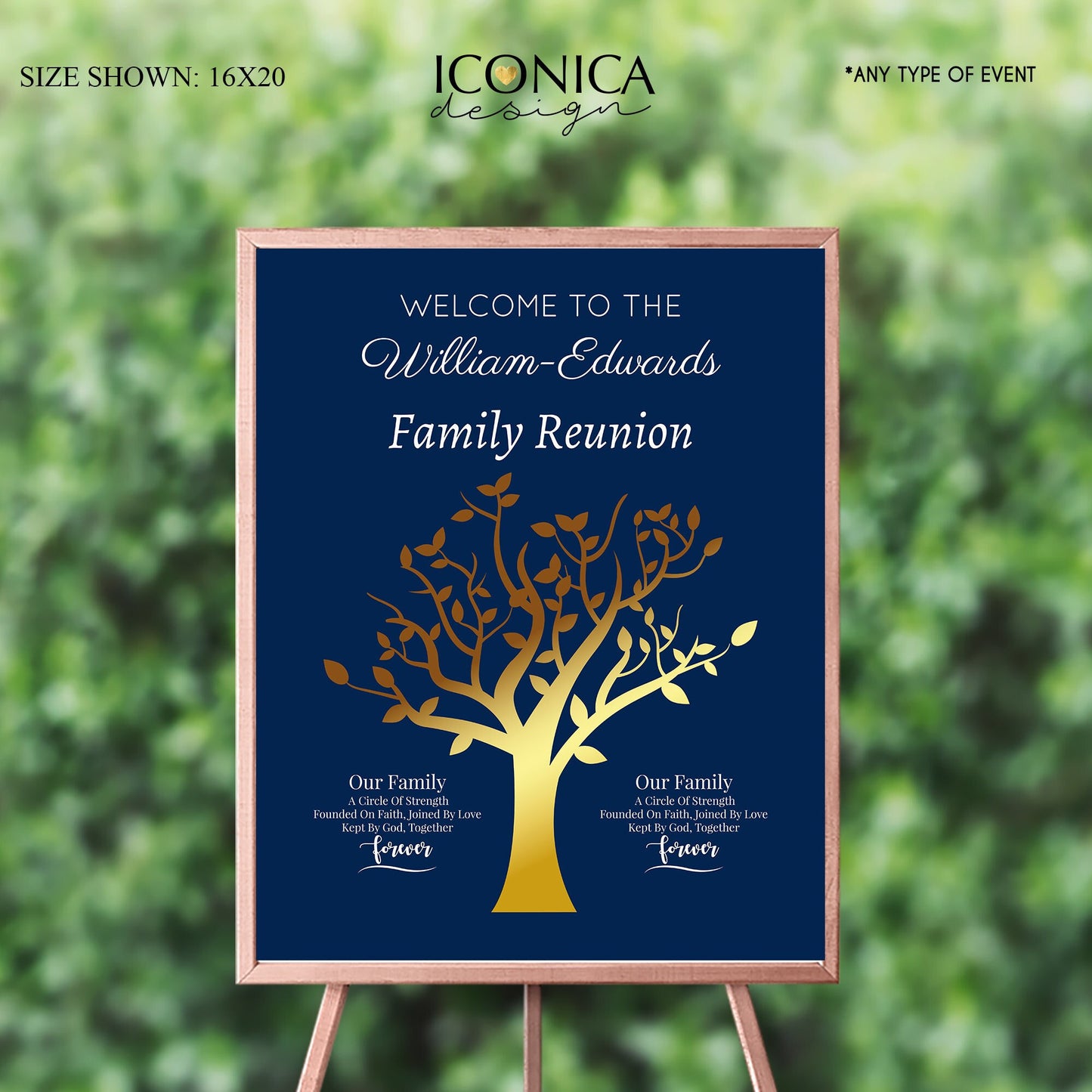 Personalized Family Reunion Welcome Sign, Printed Entrance Decor