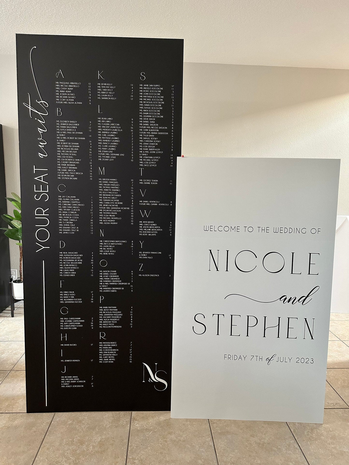 Custom Wedding Seating Chart & Welcome Sign, Arched Foam Board