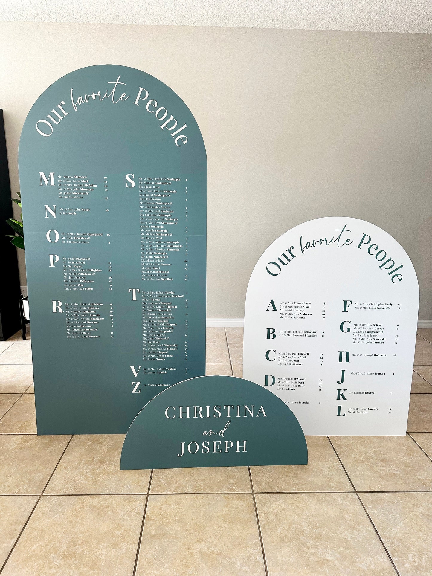 Arch Wedding Seating Chart Sign, Foam Board with Easel
