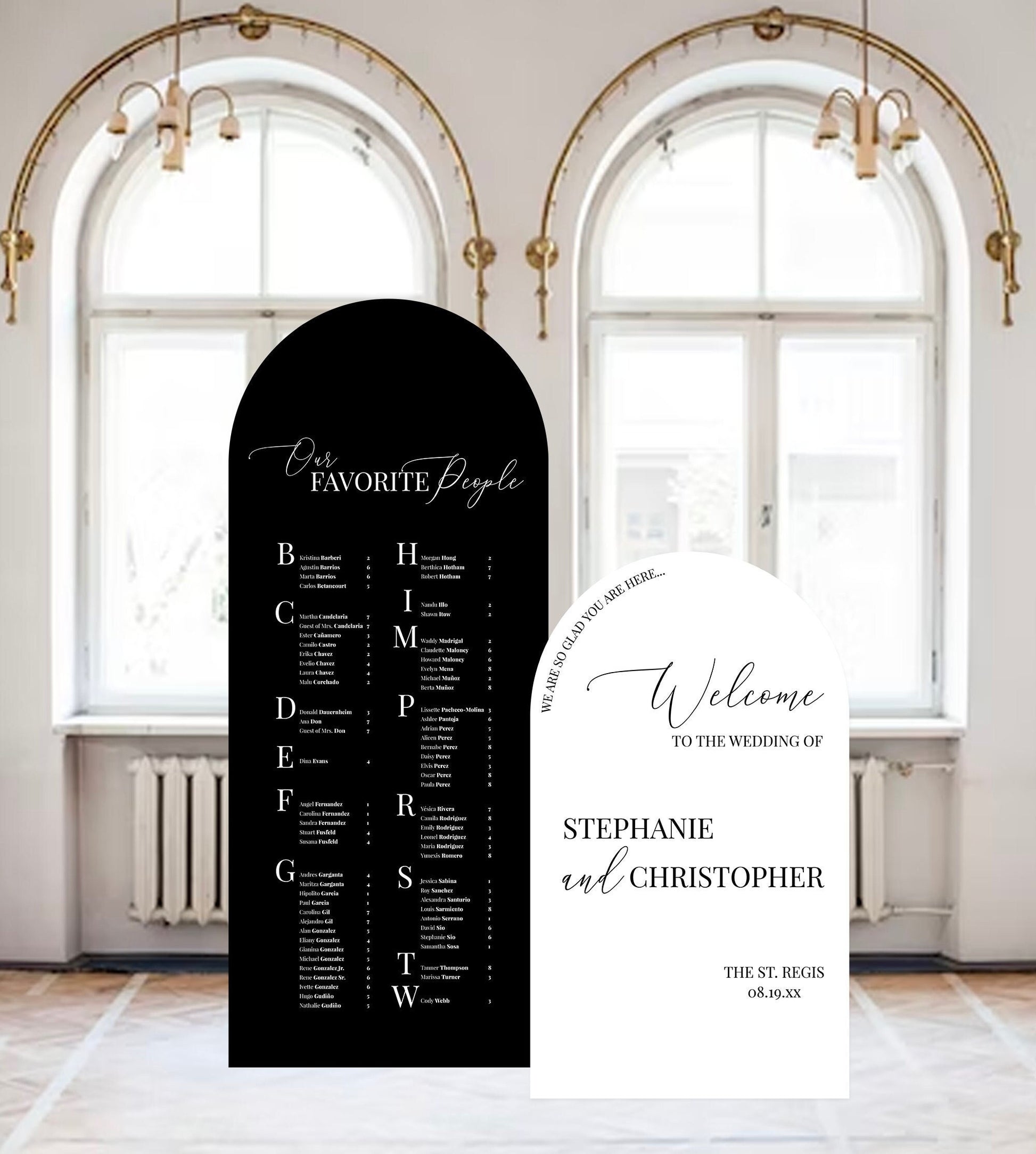 Large Foam Wedding Sign, Arch or Rectangle, Custom Printed
