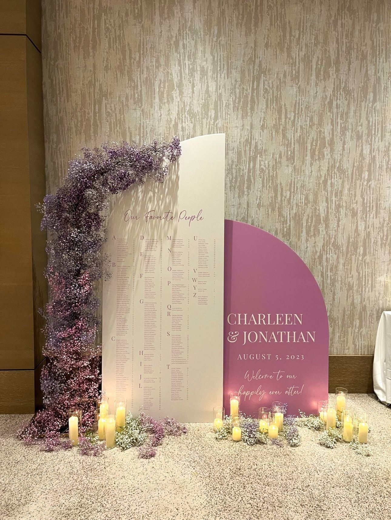 Arch Wedding Seating Chart, Custom Foam Board Panel with Easel