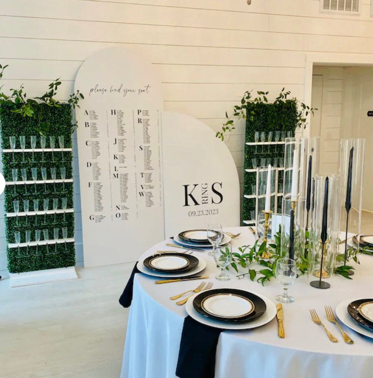 Arch Wedding Seating Chart, Custom Foam Board Entrance Sign