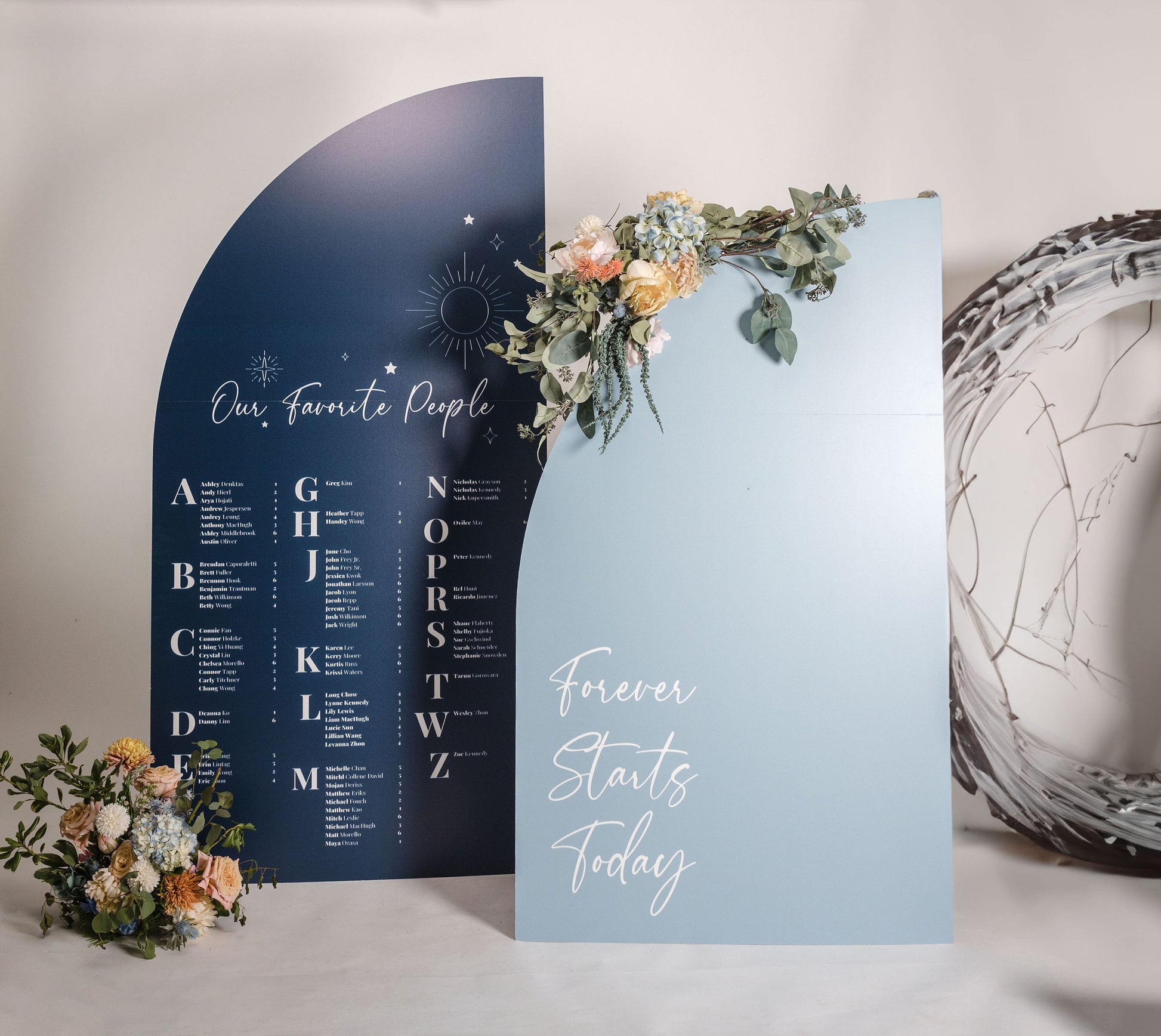 Arch Wedding Seating Chart, Foam Board Entrance Sign