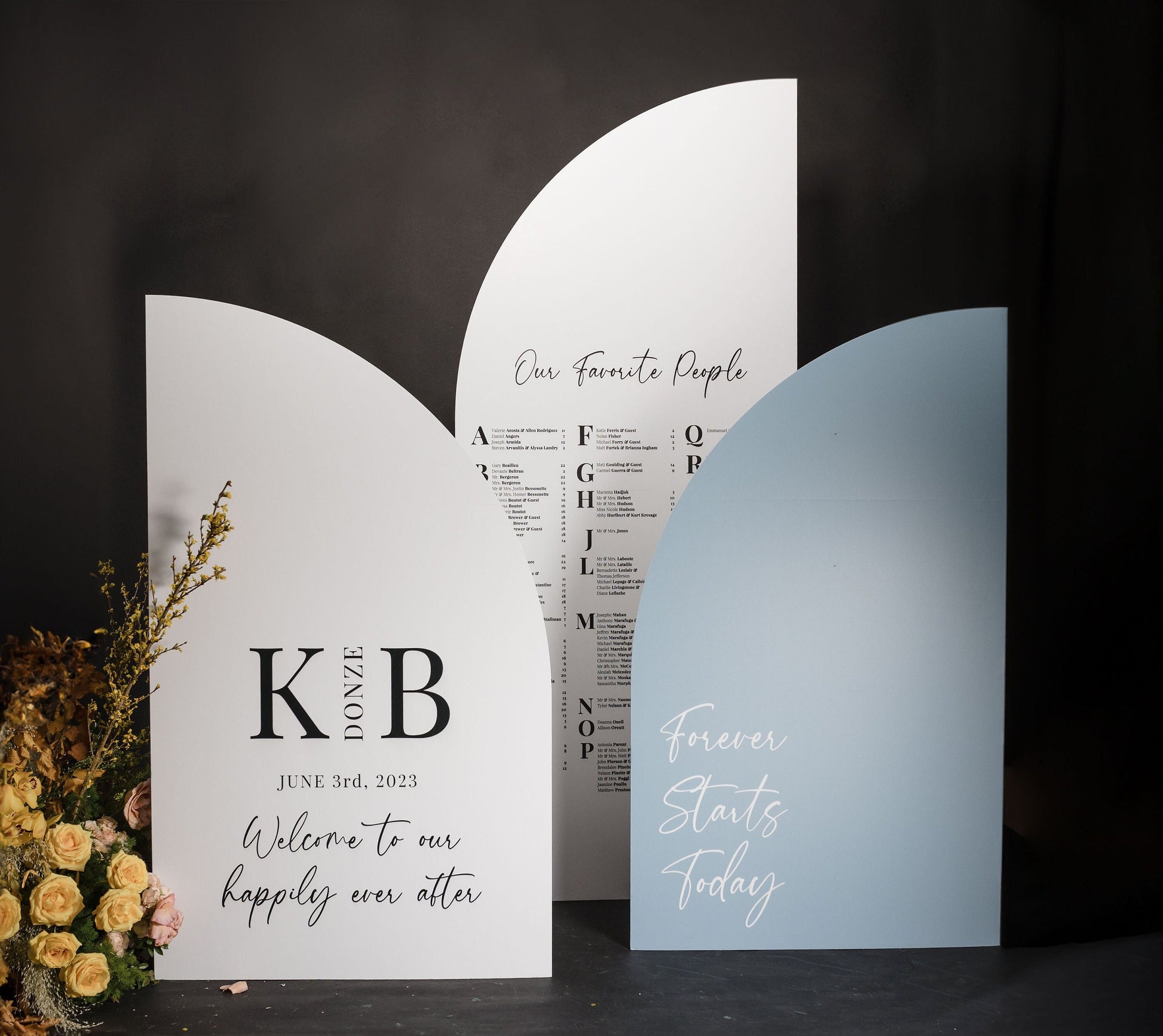 Arch Wedding Seating Chart, Foam Board Entrance Sign