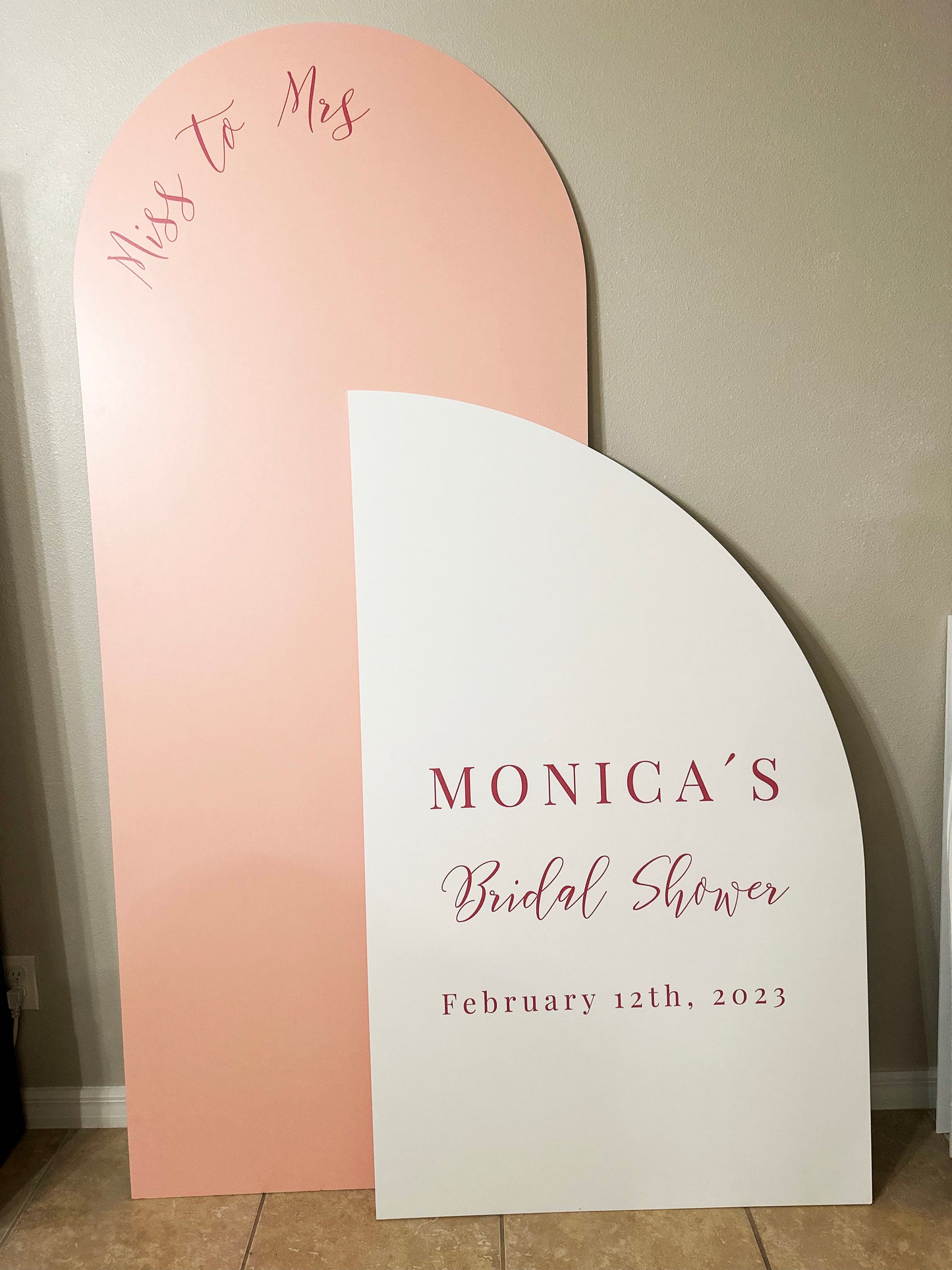 Arched Bridal Shower Backdrop Sign, Engagement Photo Prop