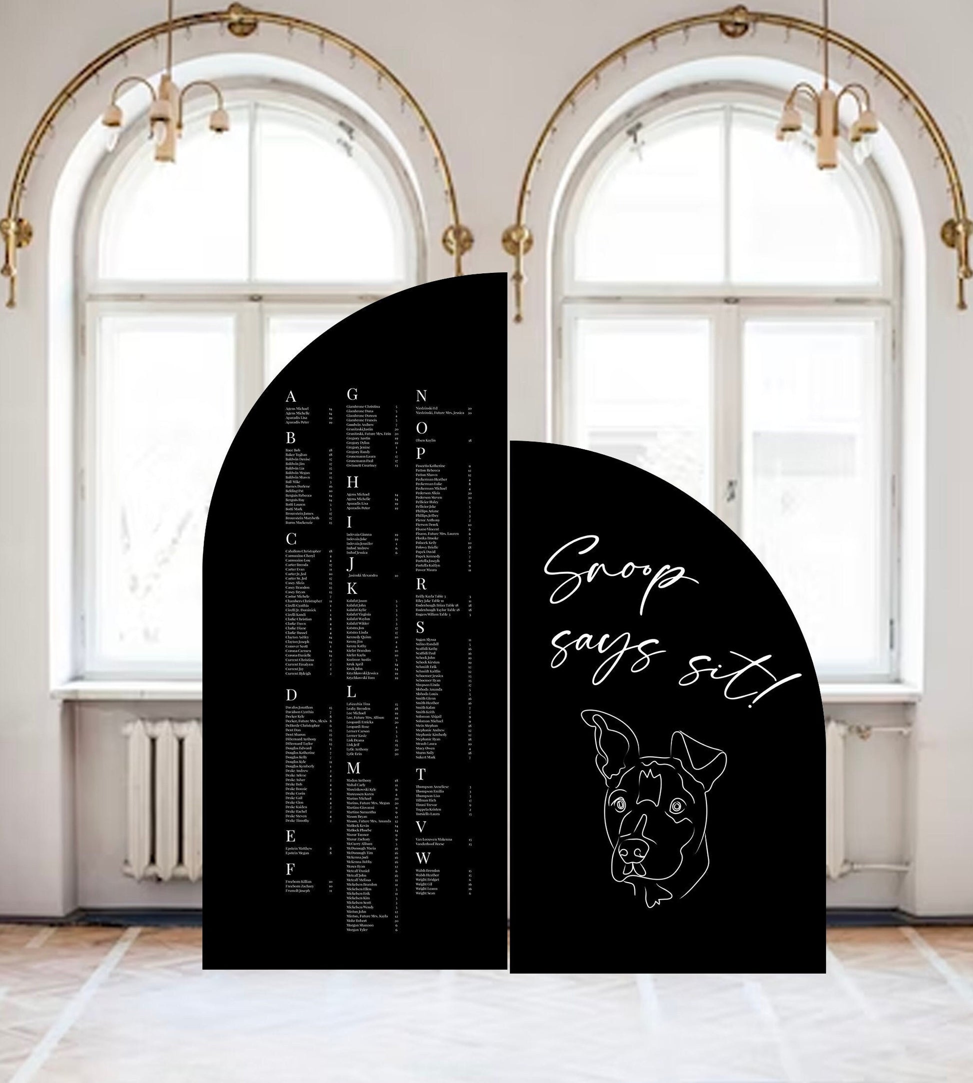 Custom Pet Portrait, Illustrated Dog Wedding Sign