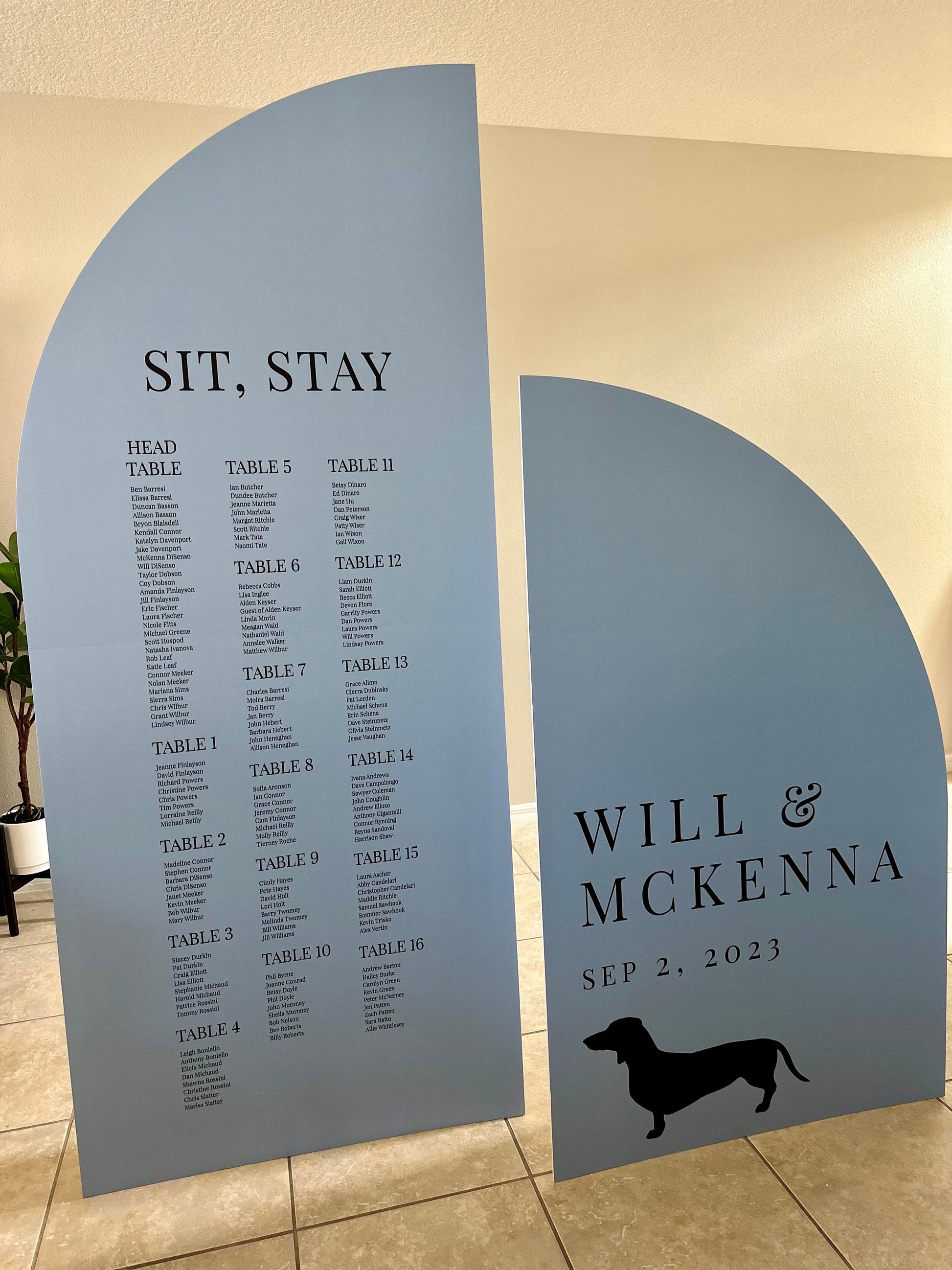Custom Pet Portrait, Illustrated Dog Wedding Sign