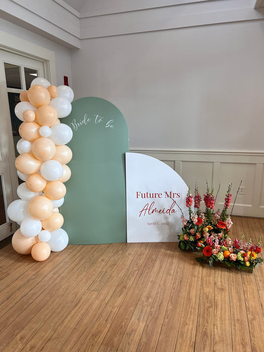 Arched Bridal Shower Backdrop Sign, Engagement Photo Prop