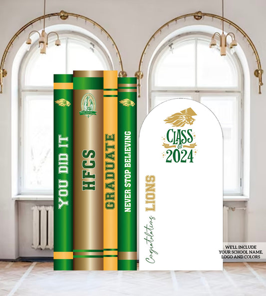 Custom Graduation Party Backdrop: Arched Foam Board Sign with Easel
