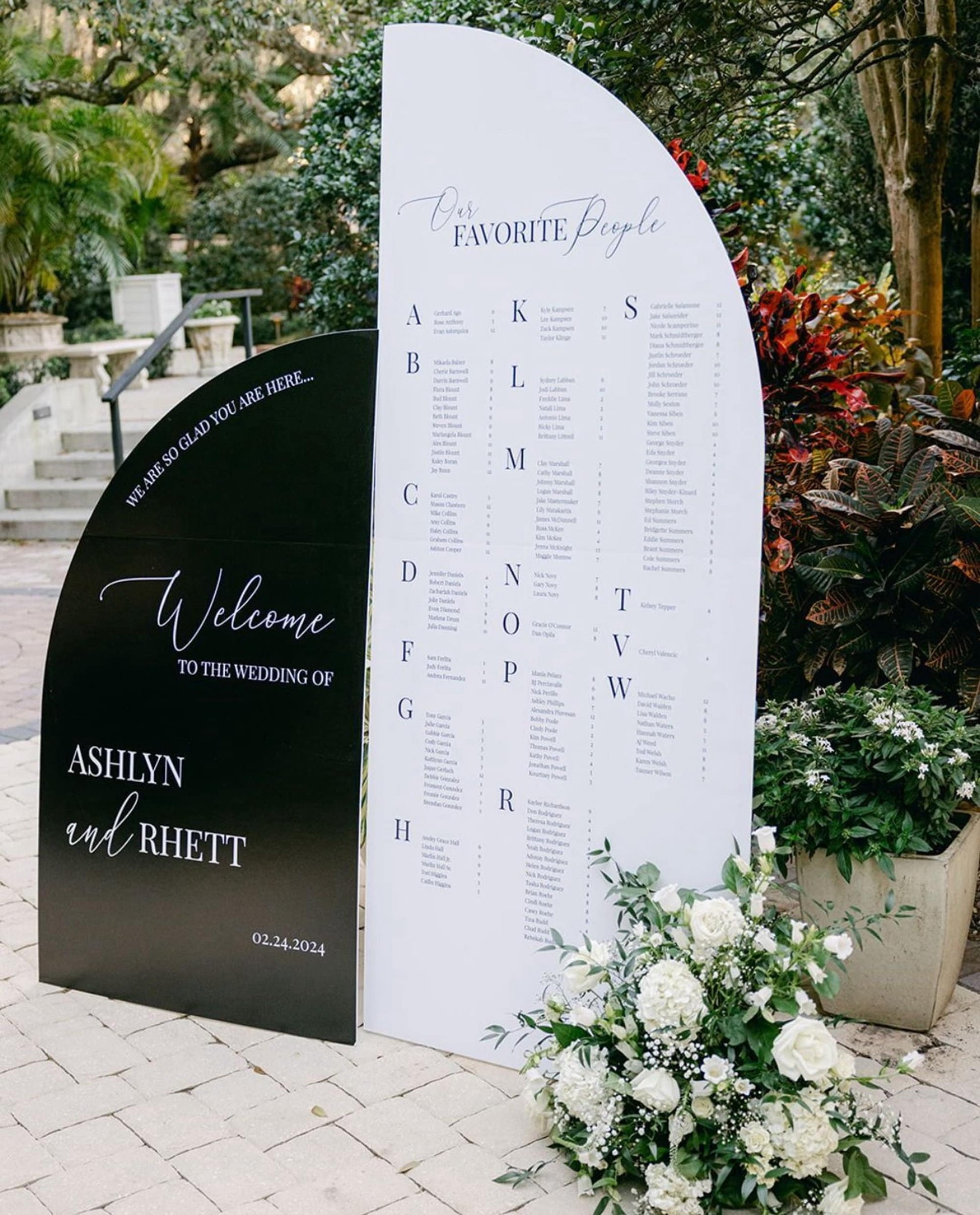 Arch Wedding Seating Chart, Custom Foam Board Sign with Easel