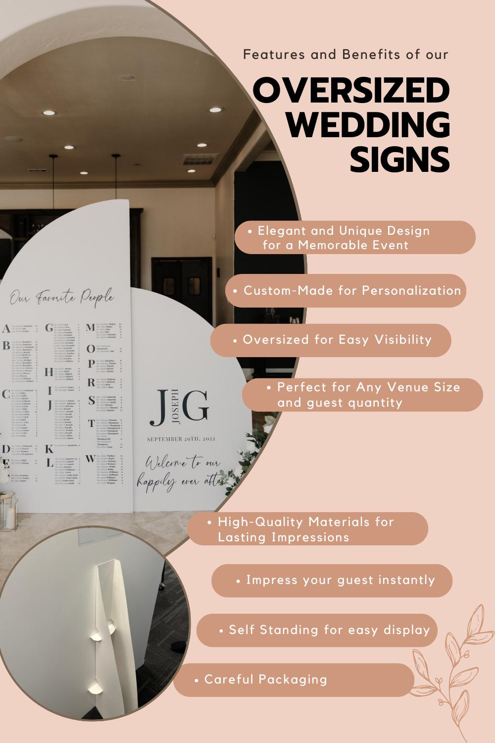 Burgundy Arched Wedding Seating Chart, Custom Foam Board Sign