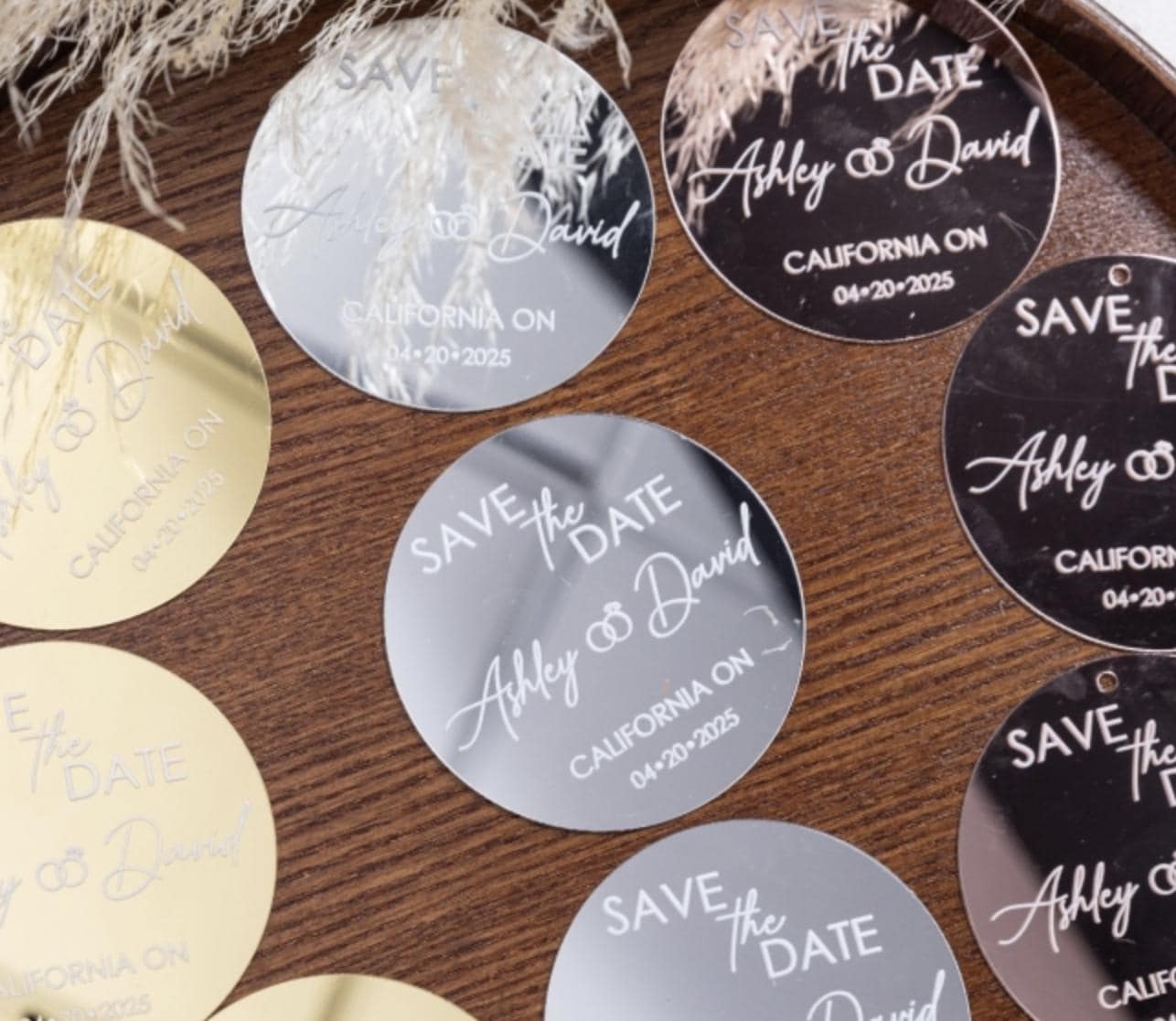 Custom Acrylic Save The Date Ornament, Wedding Keepsake