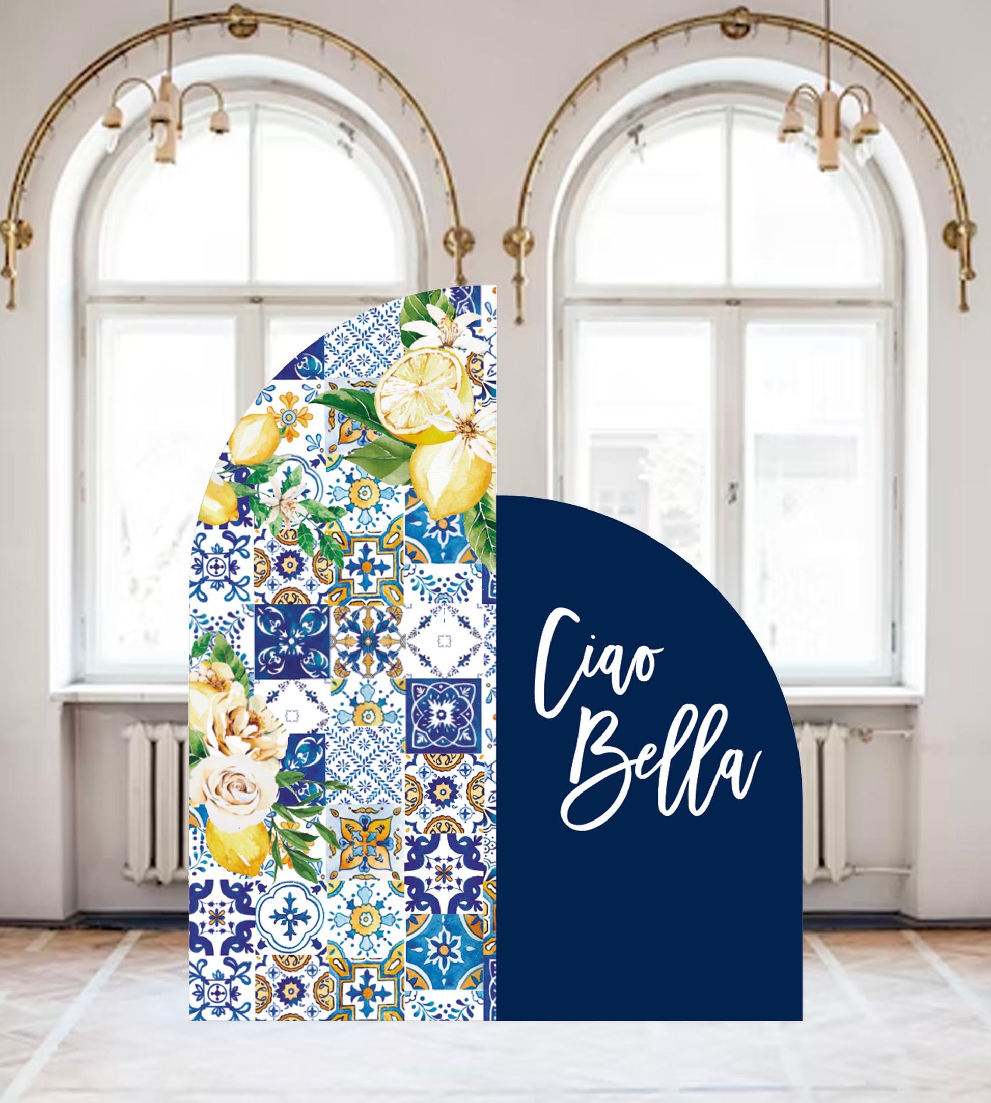 Tuscan Lemon Arch Backdrop, Amalfi Coast Party Decor