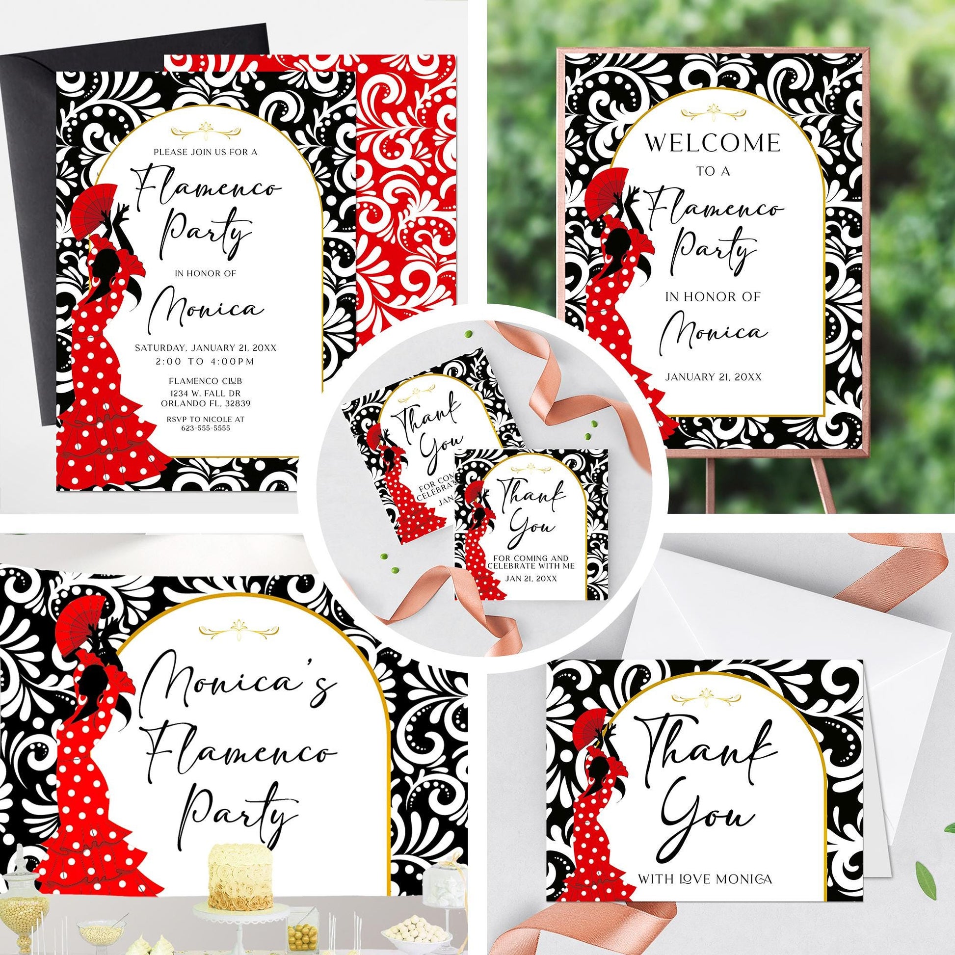 Flamenco Party Welcome Sign, Fiesta Española Decor