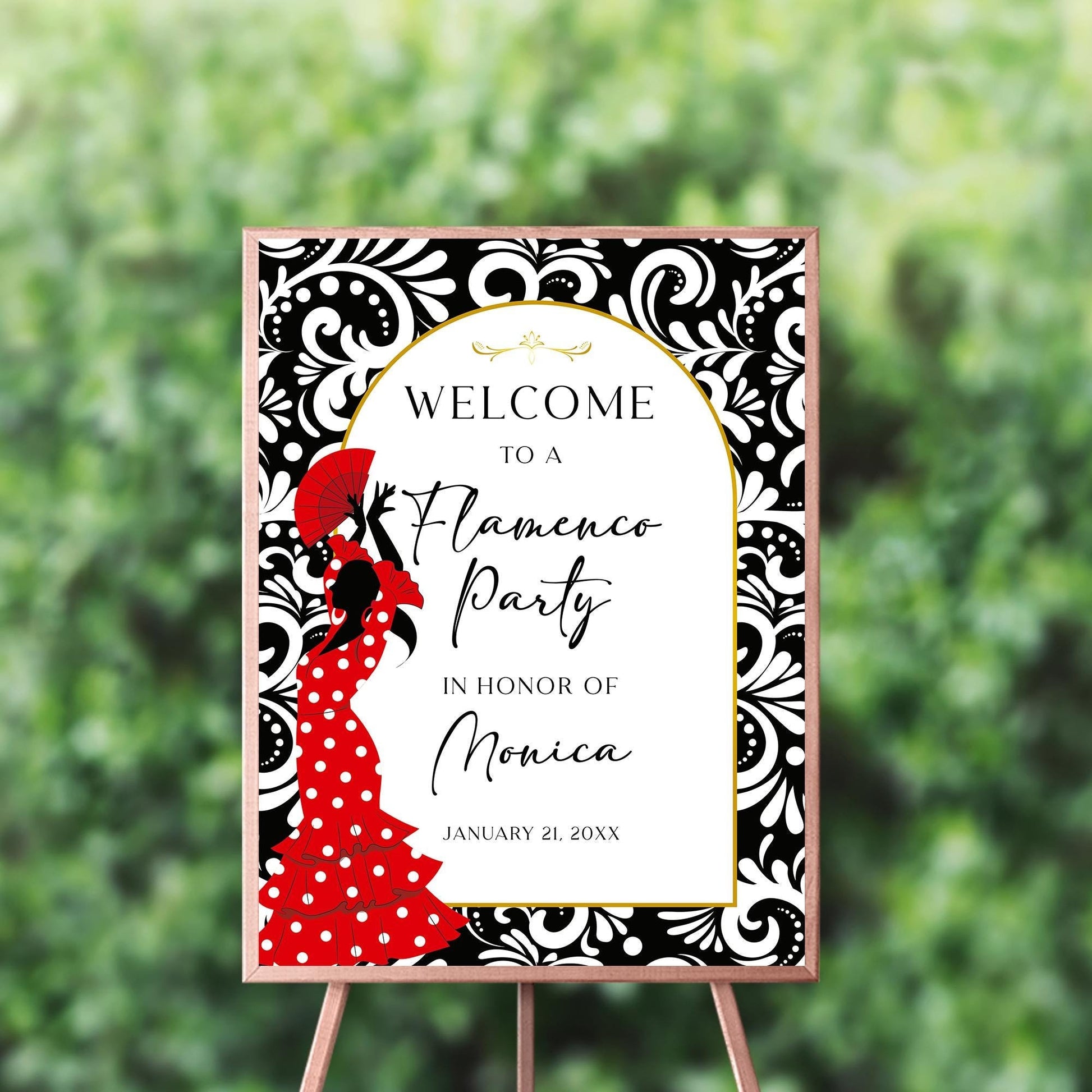 Flamenco Party Welcome Sign, Fiesta Española Decor