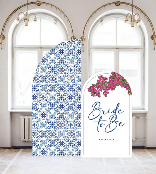 Bougainvillea Bridal Shower Arch Sign, Amalfi Coast Decor
