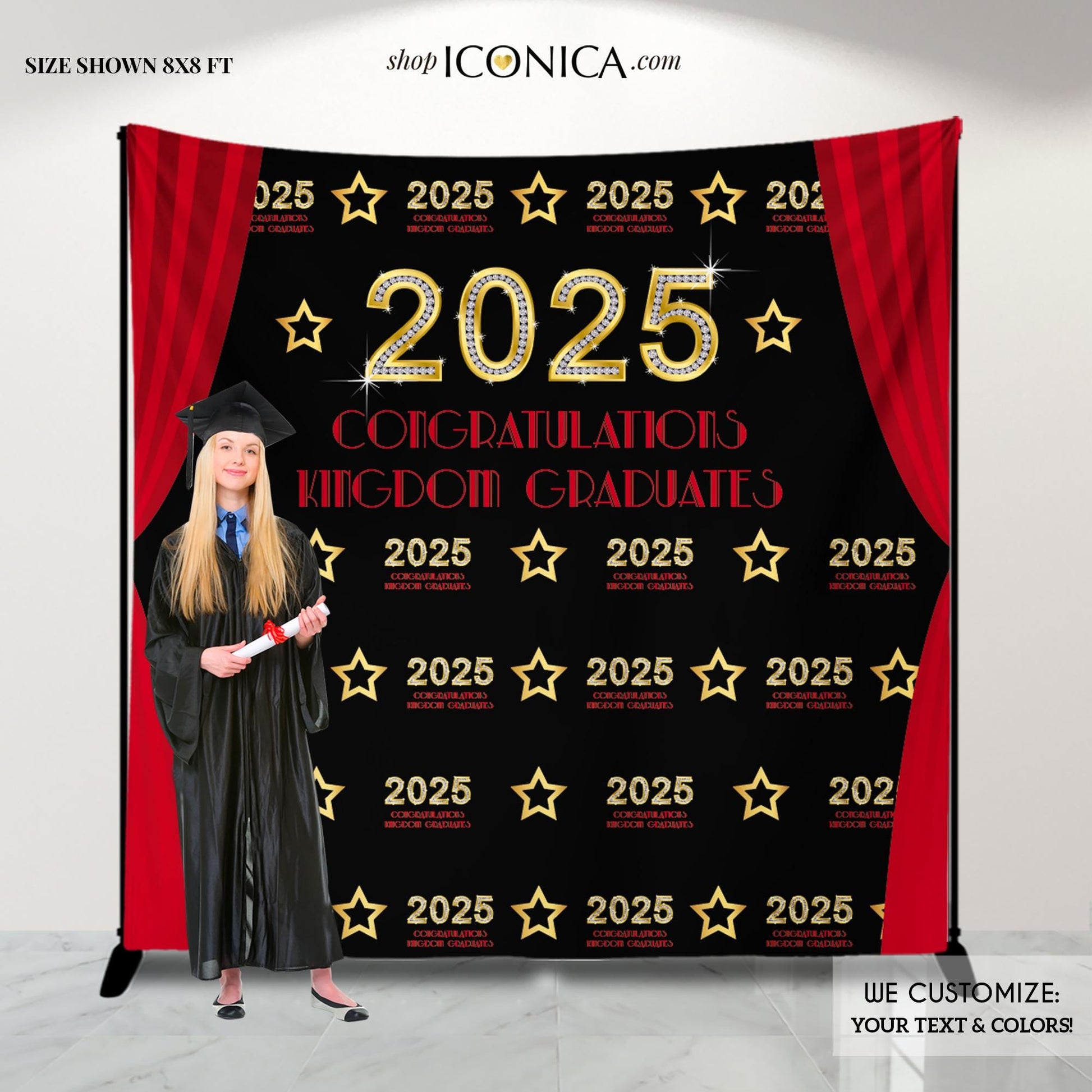 Personalized Hollywood Graduation Backdrop, Red Carpet Hollywood Theme