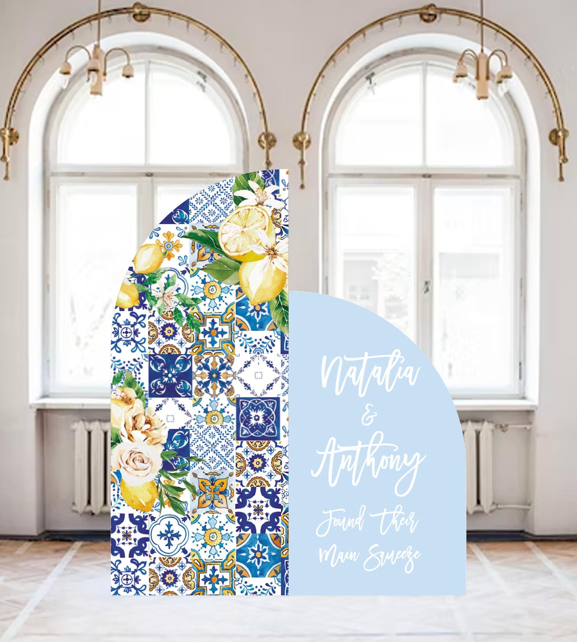 Amalfi Lemon Wedding Welcome Sign, Tuscan Engagement Party Decor