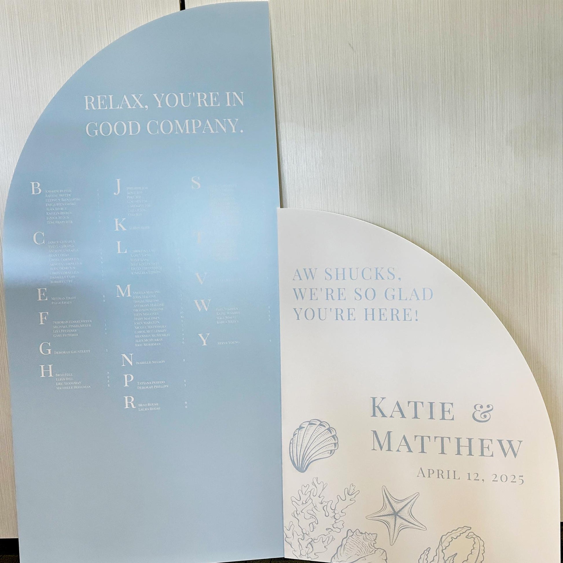 Nautical Wedding Seating Chart, Coastal Beach Theme Foam Board Sign