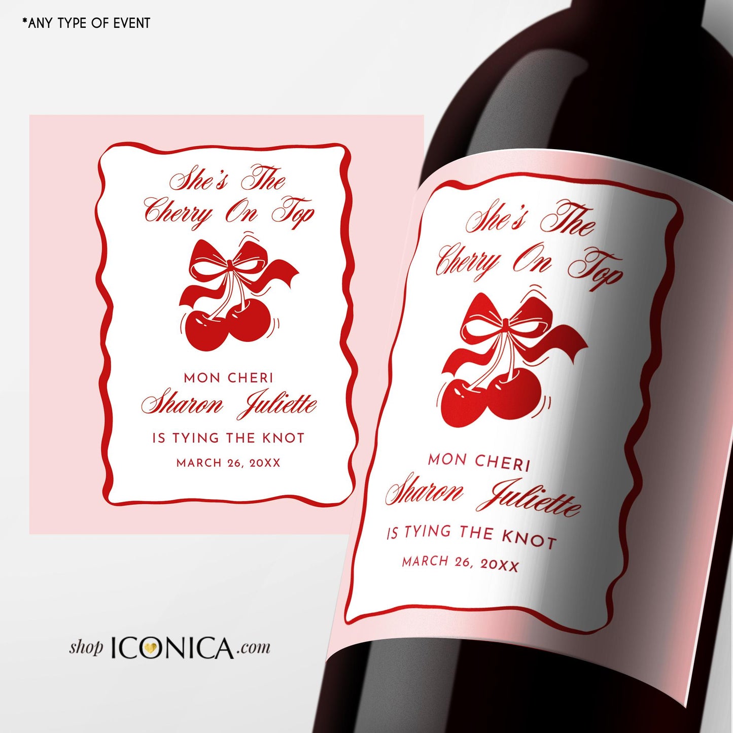 Cherry Party Thank You Cards A2 thick Printed Cards matte 16pt ,White Envelopes included