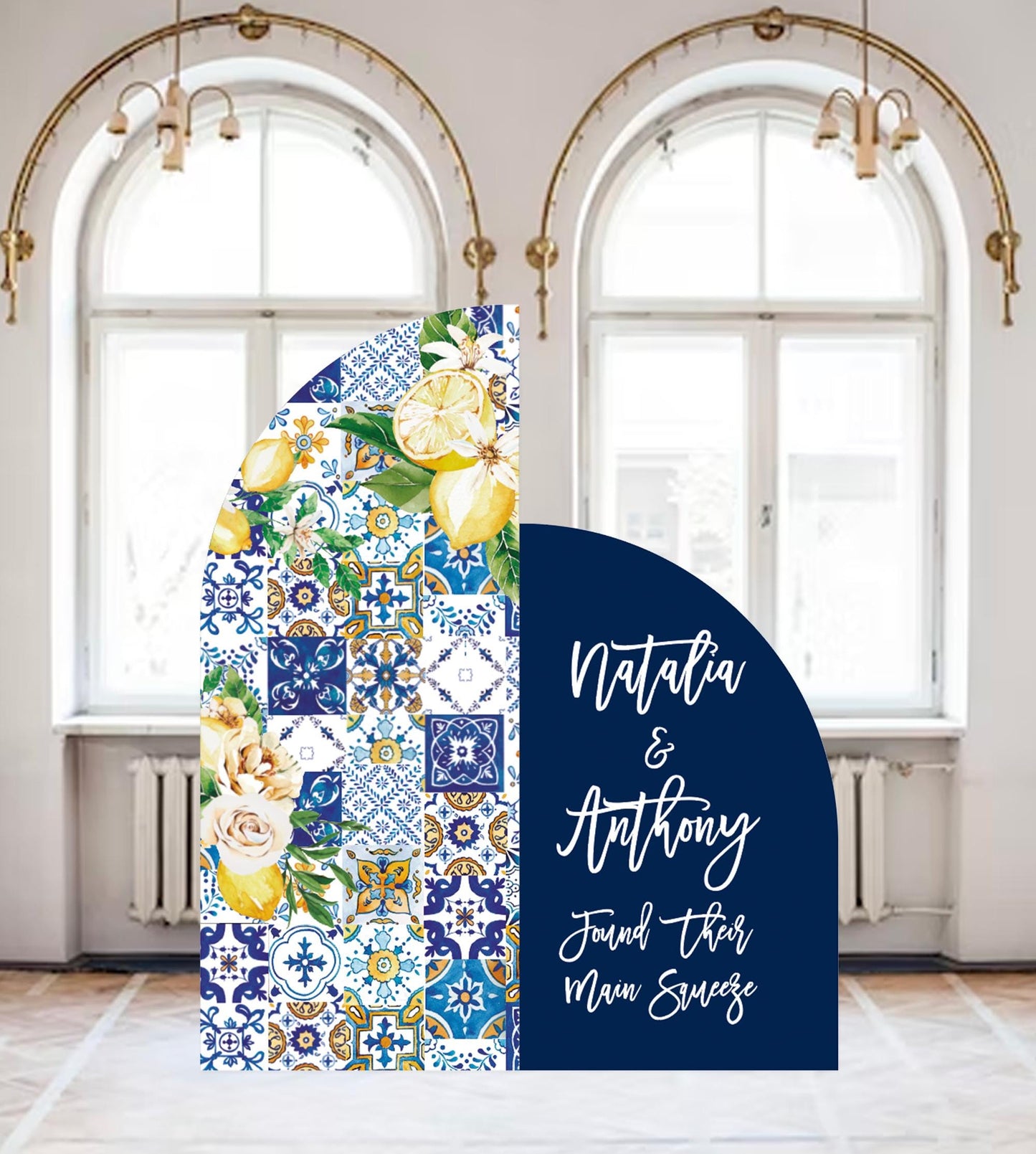 Amalfi Lemon Wedding Welcome Sign, Tuscan Engagement Party Decor