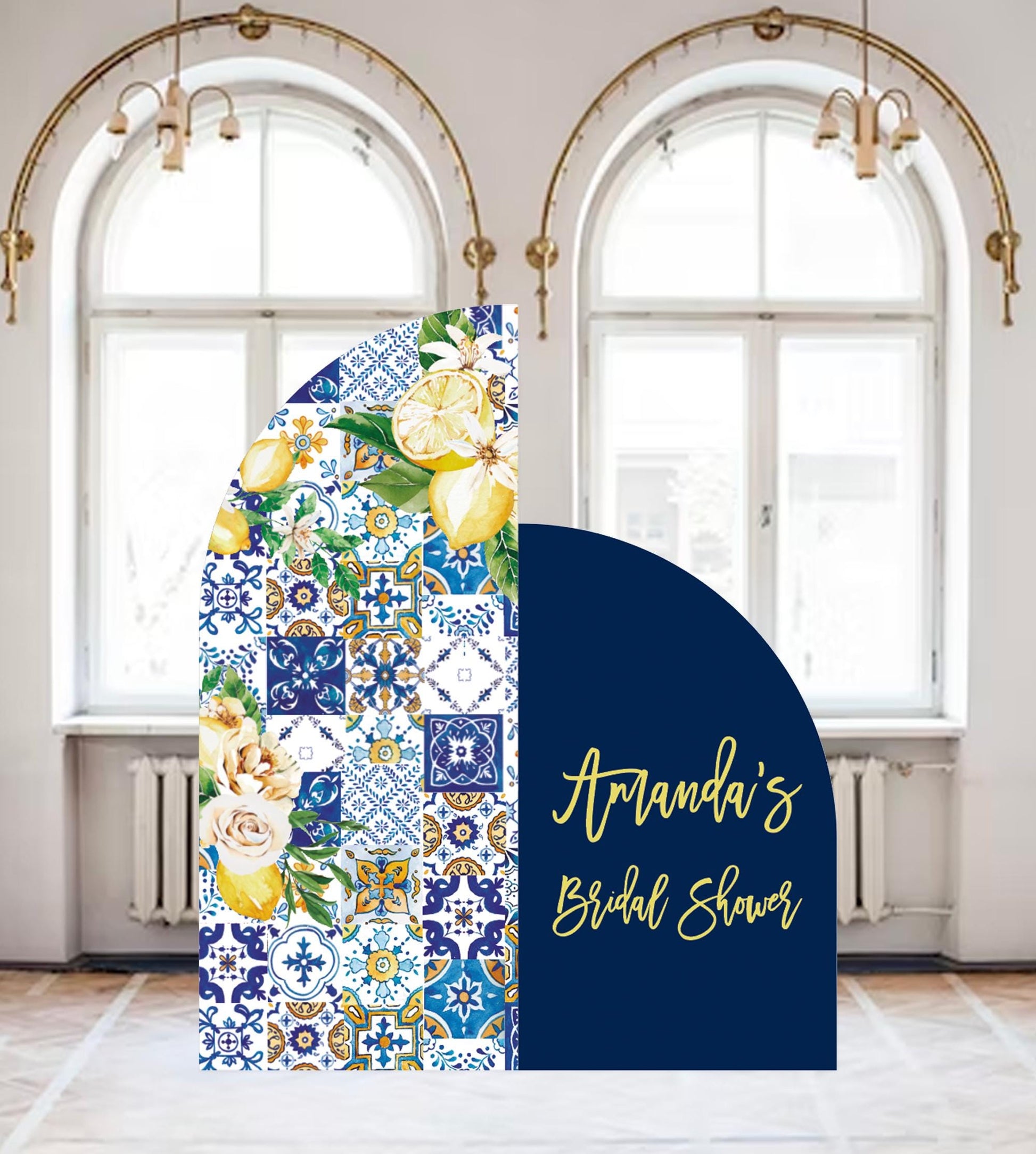 Lemon Arch Backdrop, Amalfi Coast Bridal Shower Decor