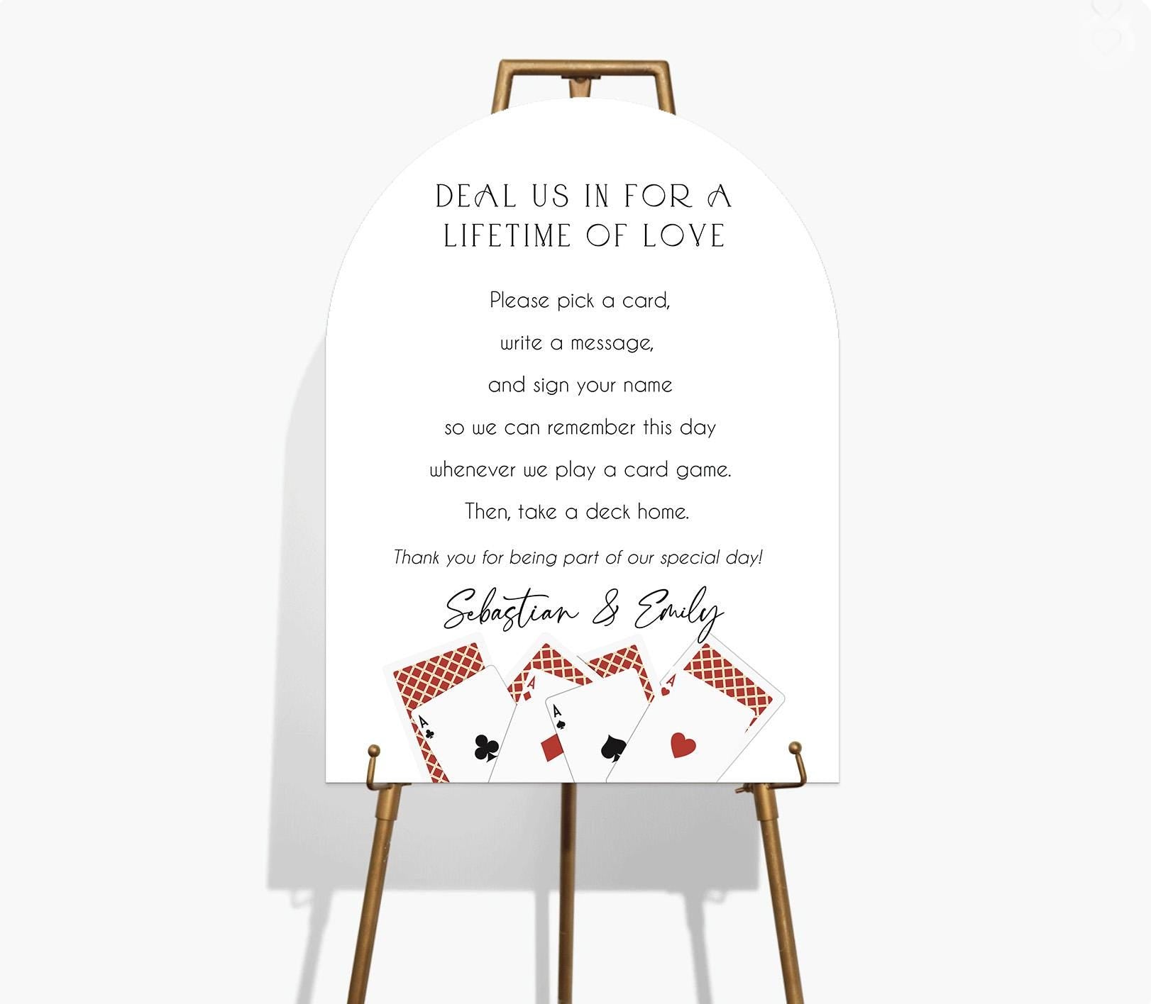 Custom Casino Wedding Foam Sign – “Deal Us In for a Lifetime of Love”