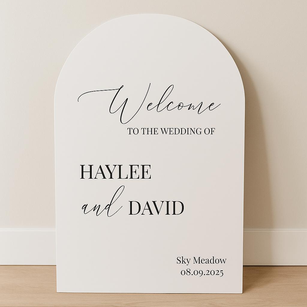 Large Foam Wedding Sign, Arch or Rectangle, Custom Printed