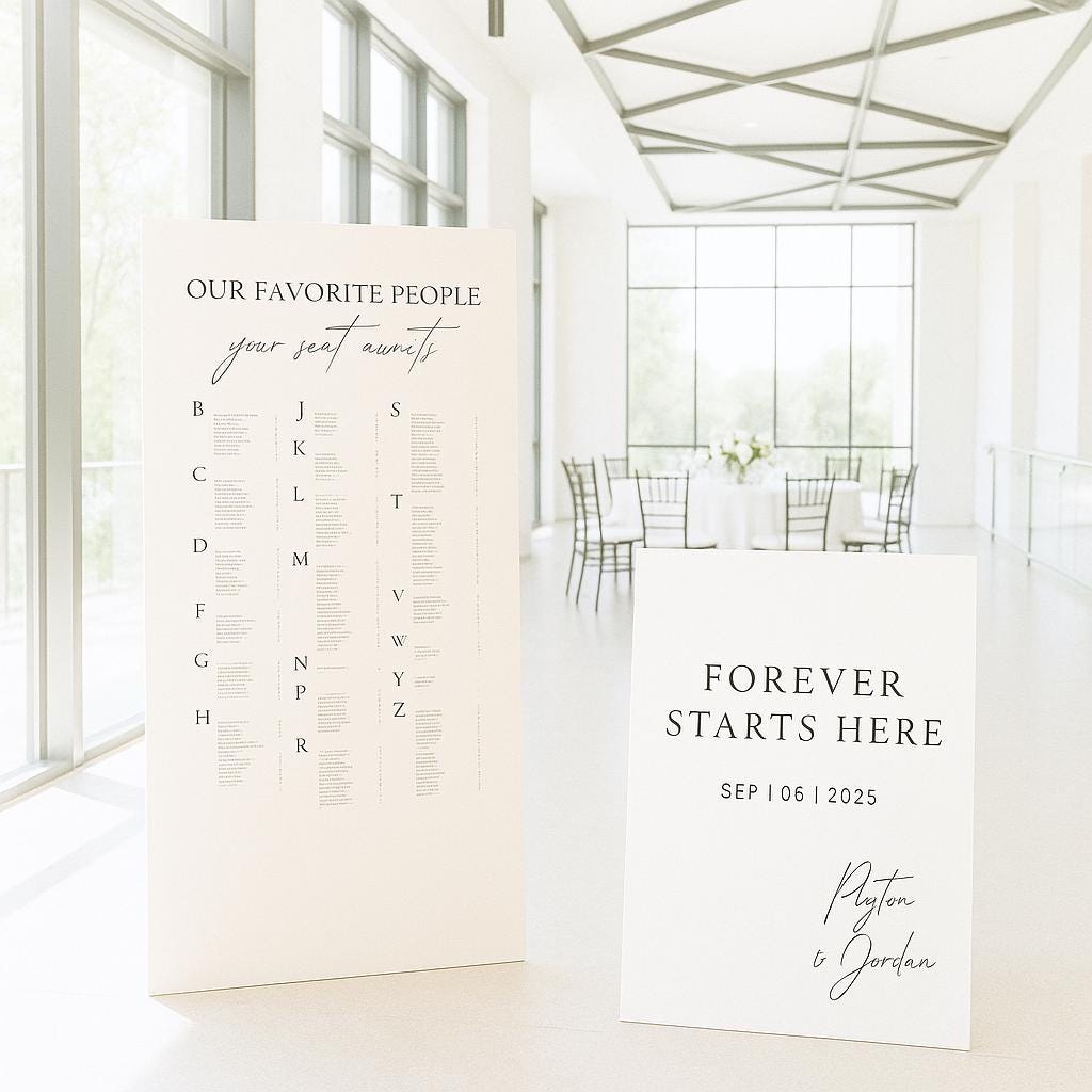 Arched Wedding Seating Chart, Custom Foam Board Sign with Easel