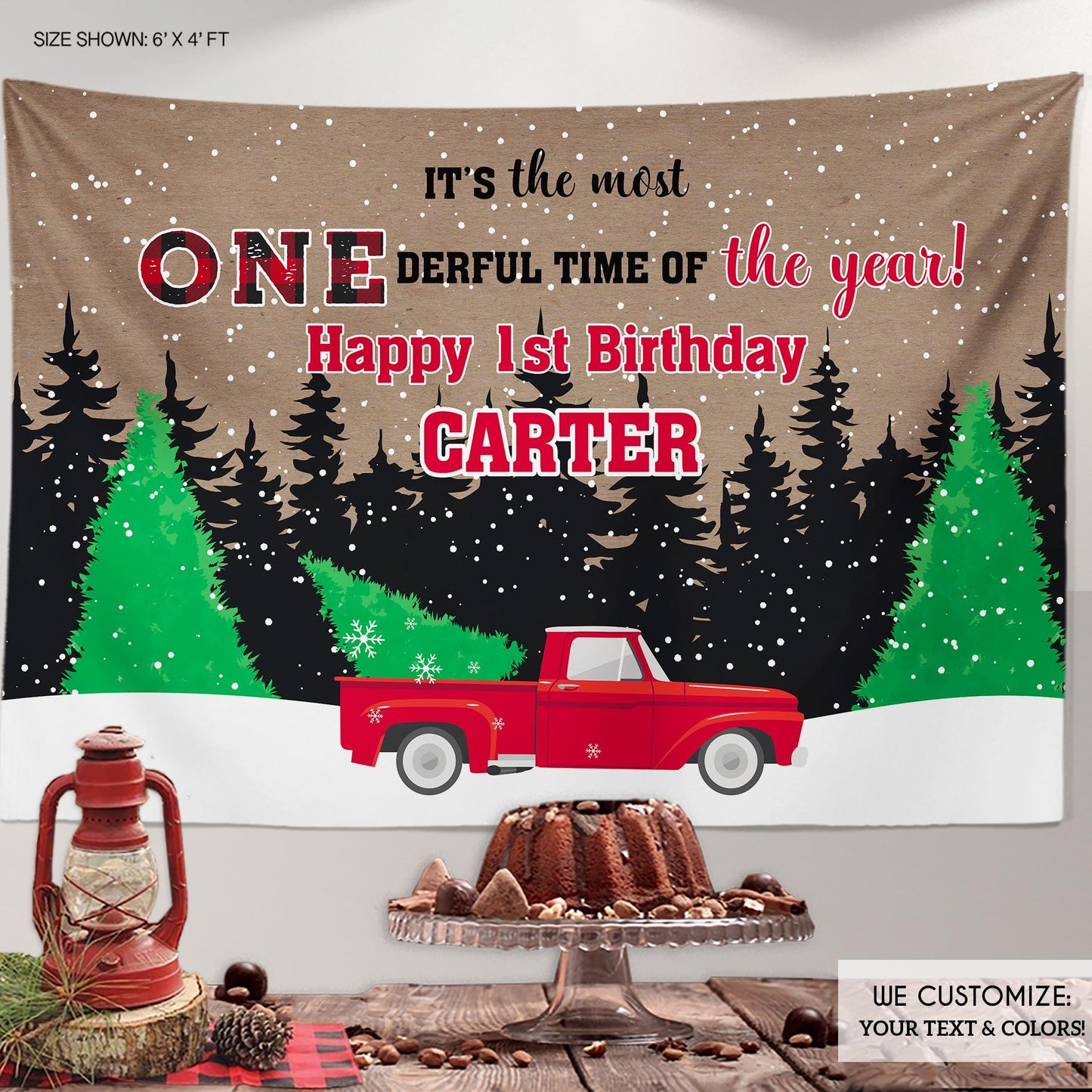 Winter ONEderland 1st Birthday Backdrop, Custom Winter Wonderland Decor