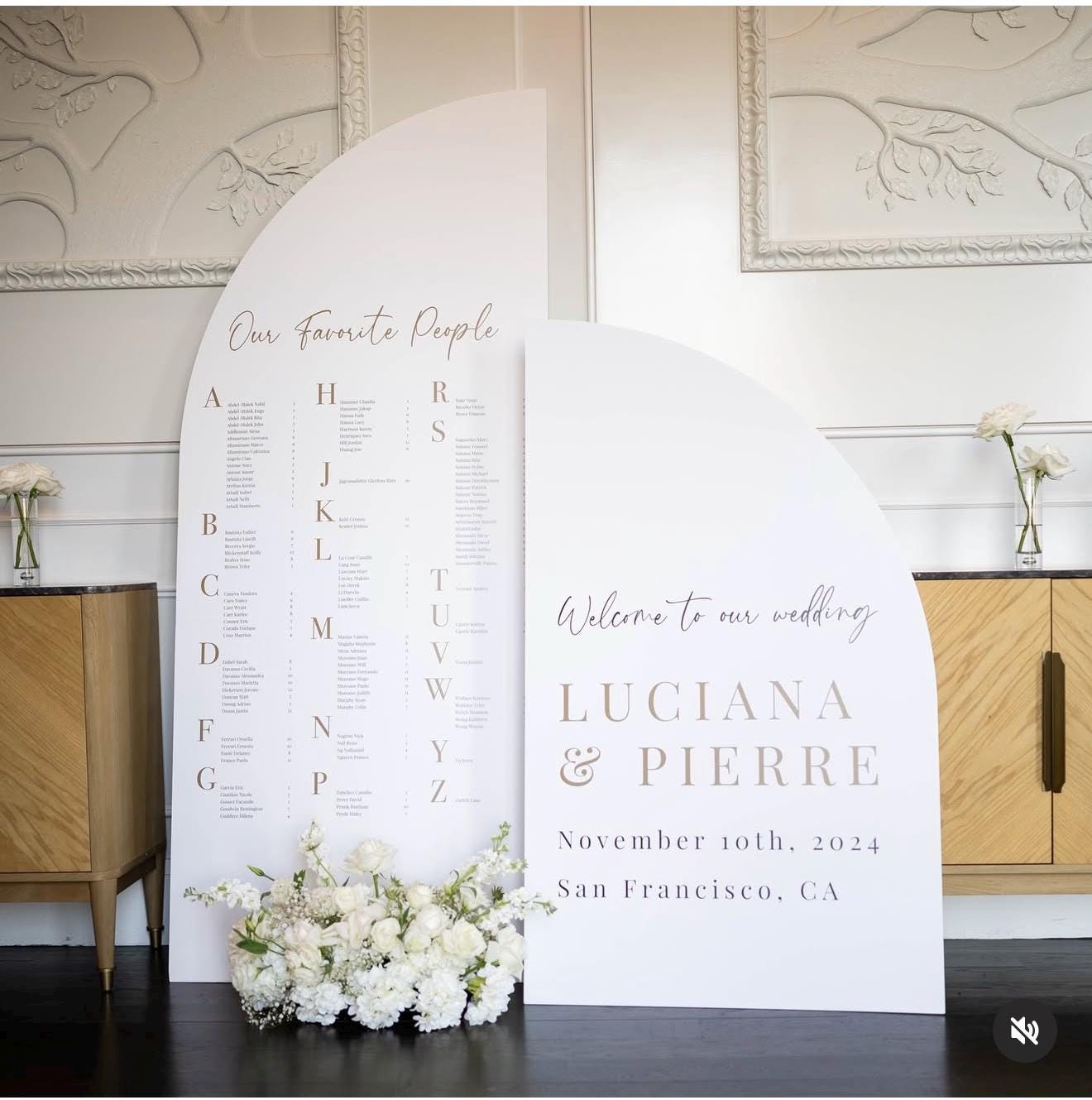 Arch Wedding Seating Chart, Custom Foam Board Panel with Easel