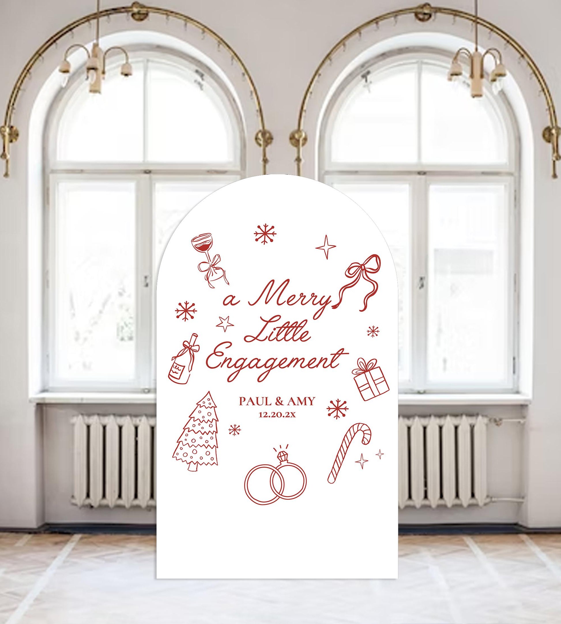 Merry and Married Wedding Sign,Christmas Engagement Welcome Sign,Holiday Arch Large Sign Decor Fully Customizable Any text and colors