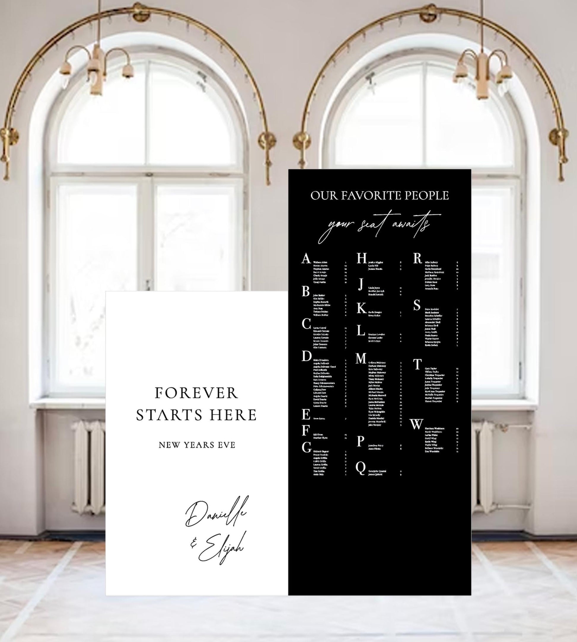 Arched Wedding Seating Chart, Custom Foam Board Sign with Easel
