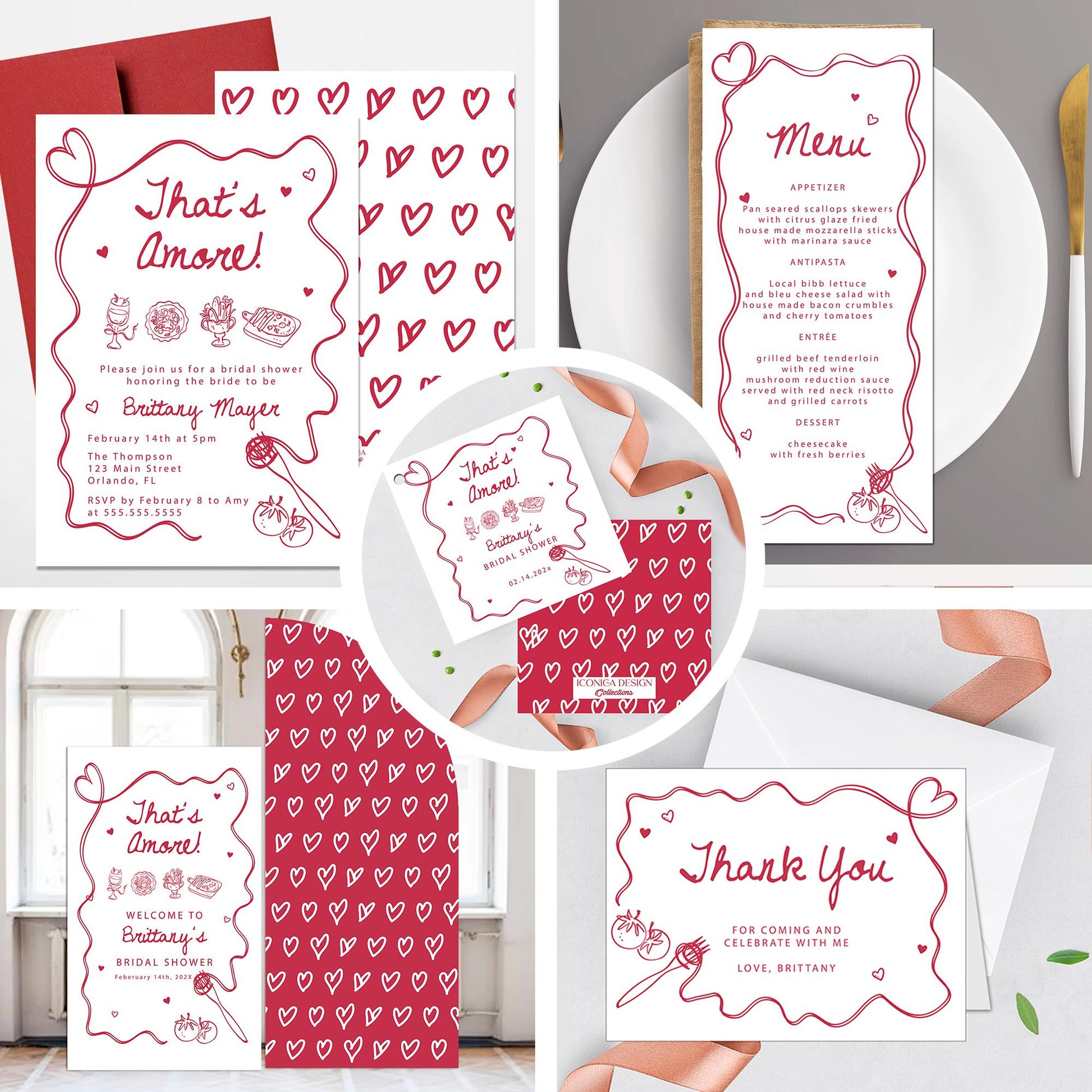 That’s Amore Favor Labels | Italian Love Theme Water Bottle Labels | Italian Bridal Amore Wrappers