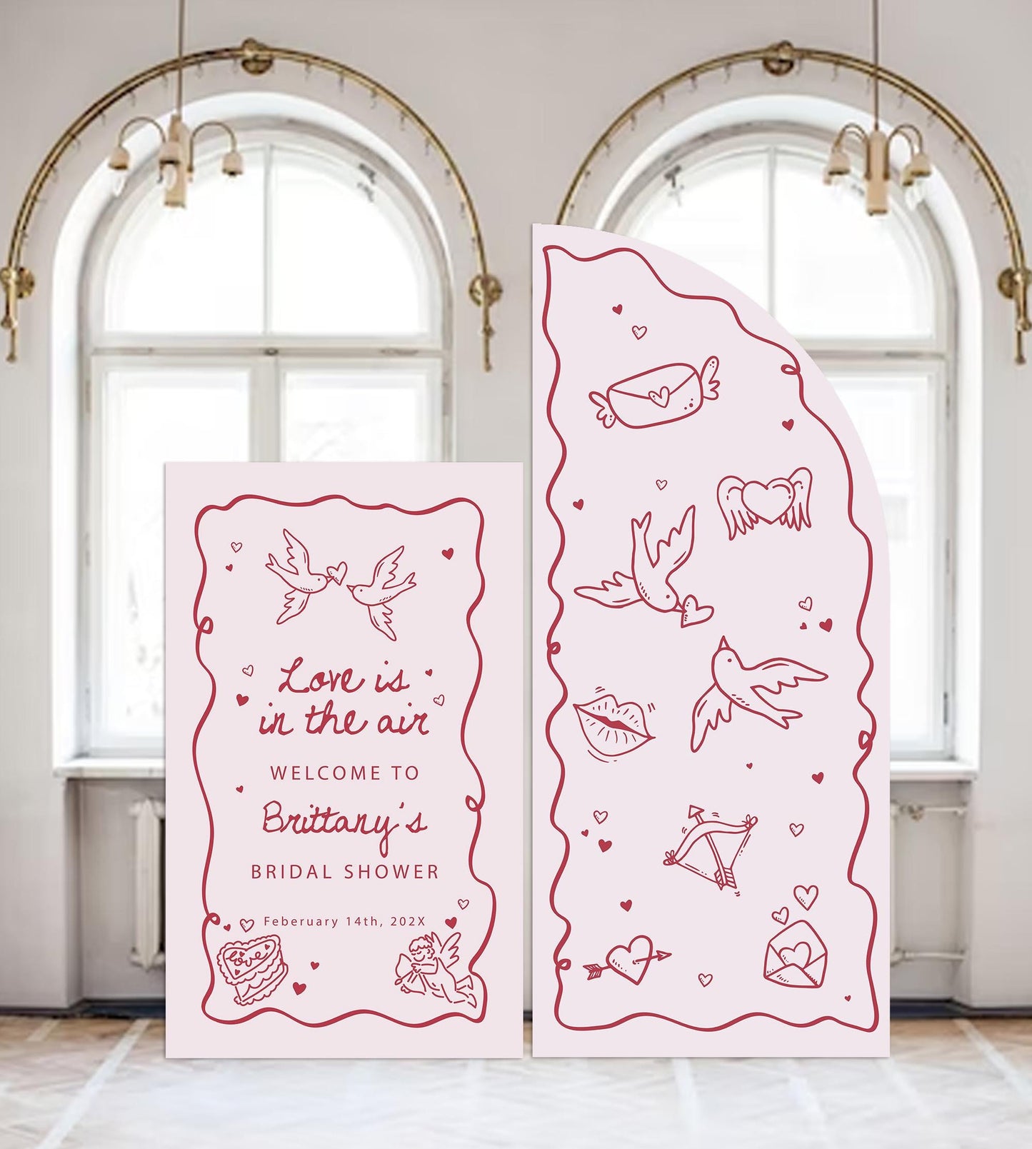 Love is in the air Bridal Shower Invitation | Valentine’s Day Bridal Shower Invite | Love Theme Invitation | Red Heart Bridal Invite