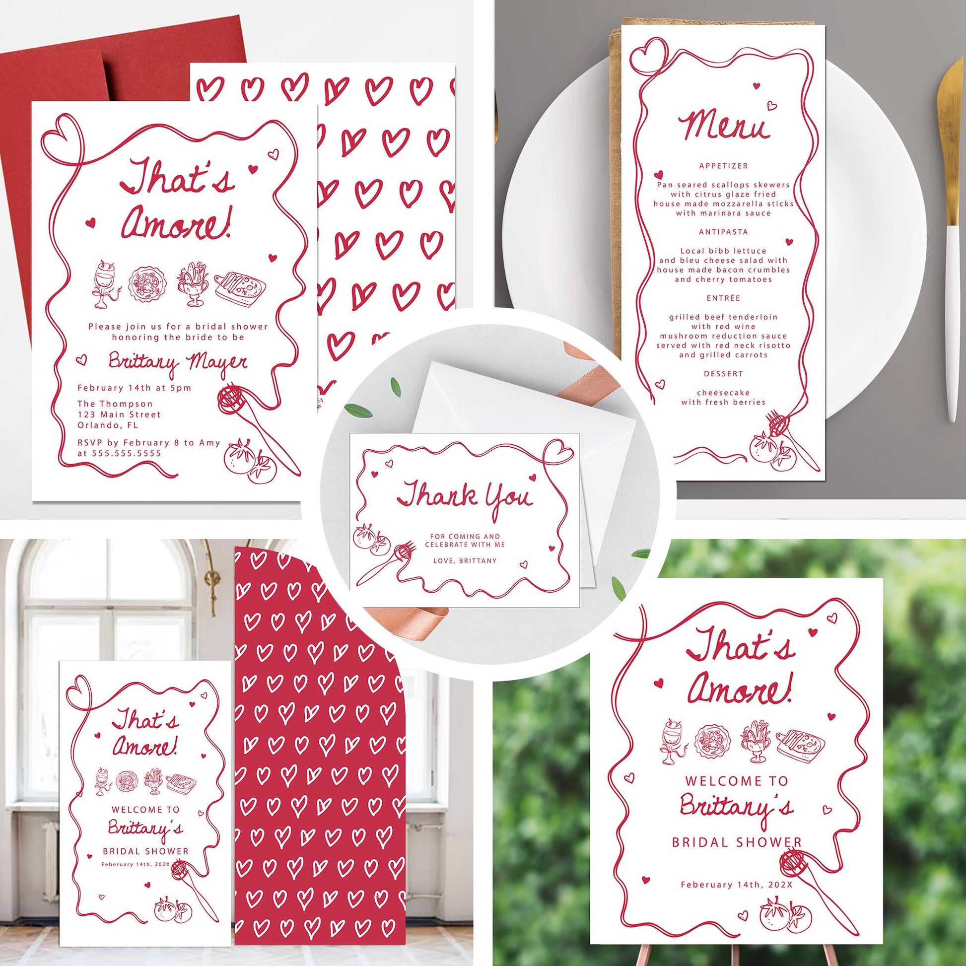That’s Amore Small Welcome Sign | Valentine’s Day Bridal Shower Welcome | Italian Love Theme Party Sign | Red Heart Decor