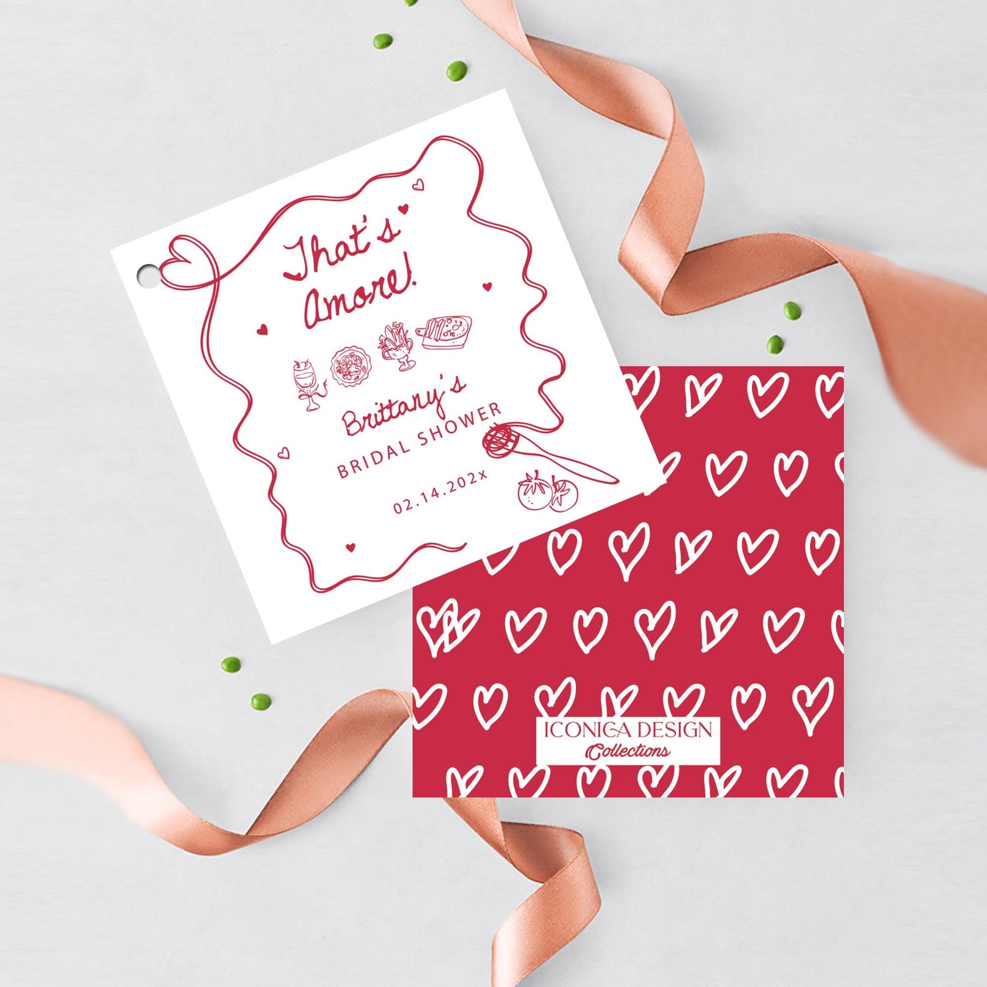 That’s Amore Favor Labels | Italian Love Theme Water Bottle Labels | Italian Bridal Amore Wrappers