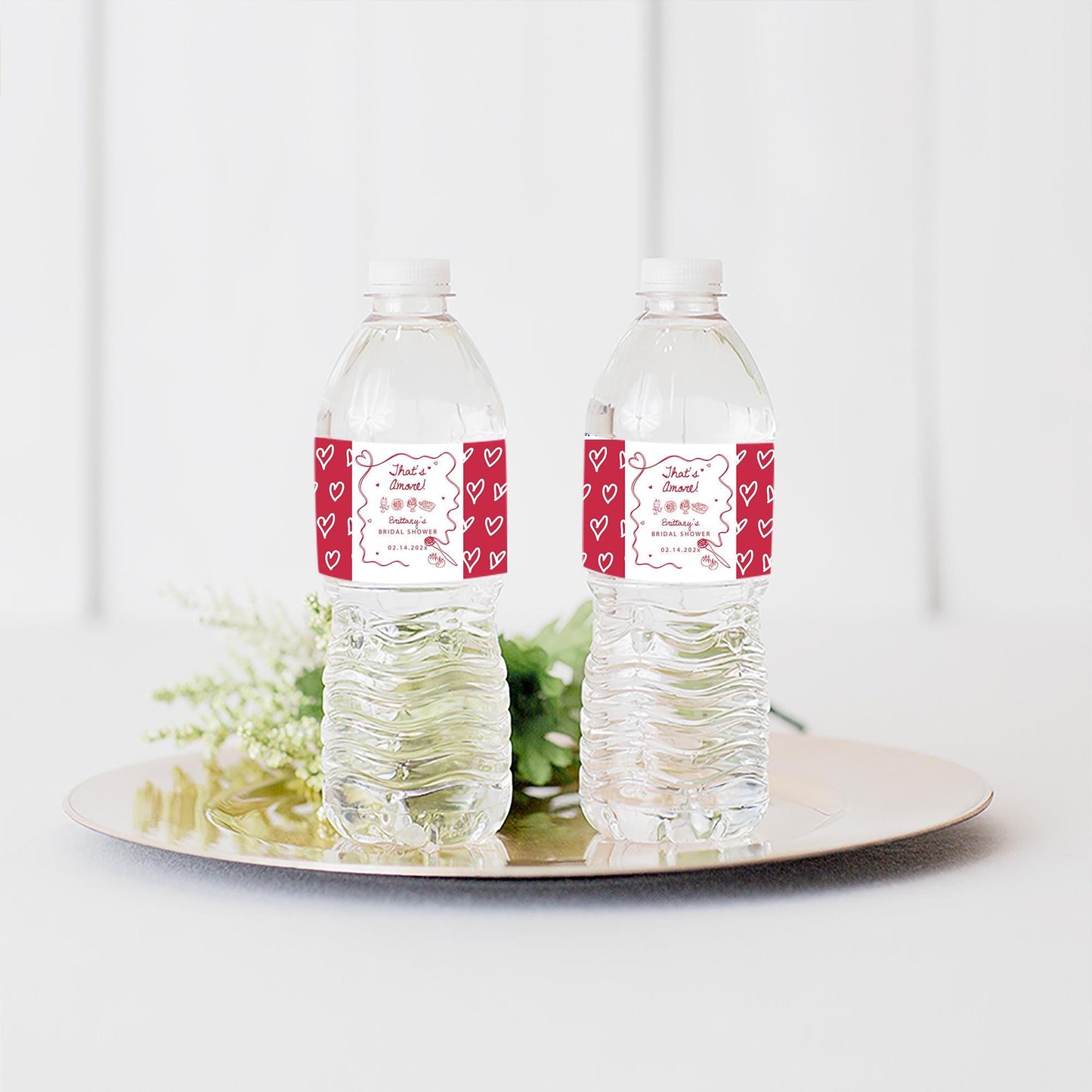 That’s Amore Favor Labels | Italian Love Theme Water Bottle Labels | Italian Bridal Amore Wrappers